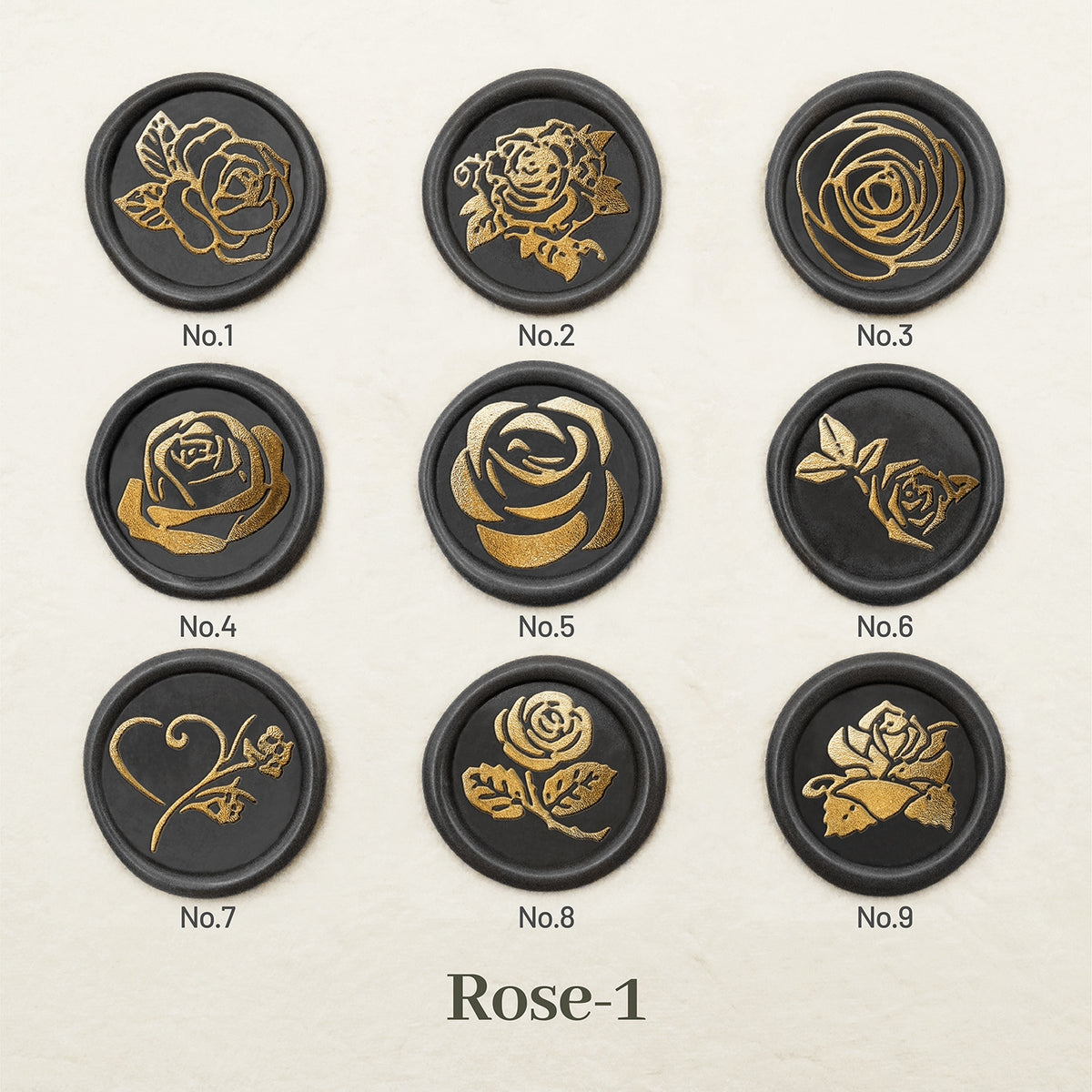 Stamprints Rose Wax Seal Stamp design 1