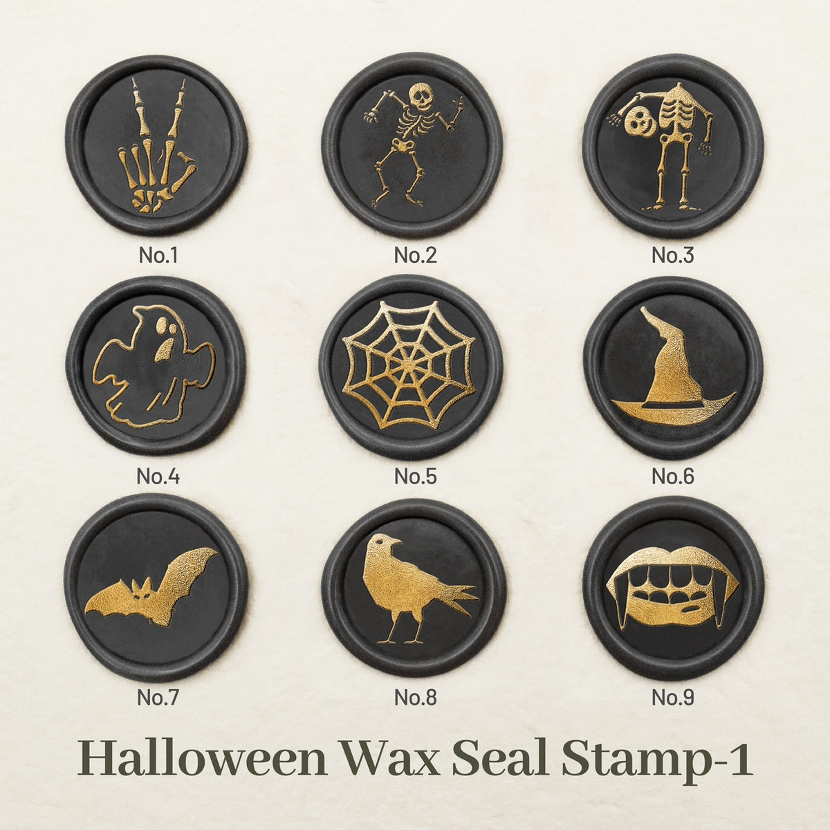 Stamprints Design 1 Tampon Encreur Sceau de Cire Halloween
