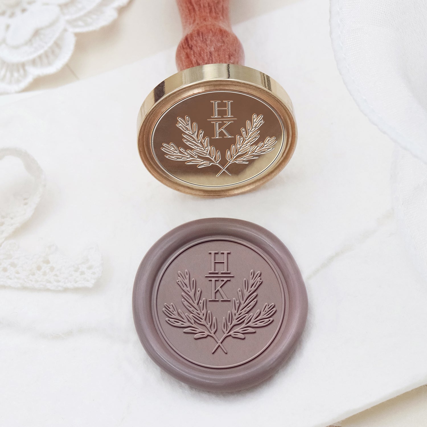 Stamprints Tampons Sceau de Cire Monogramme de Mariage Personnalisé 2