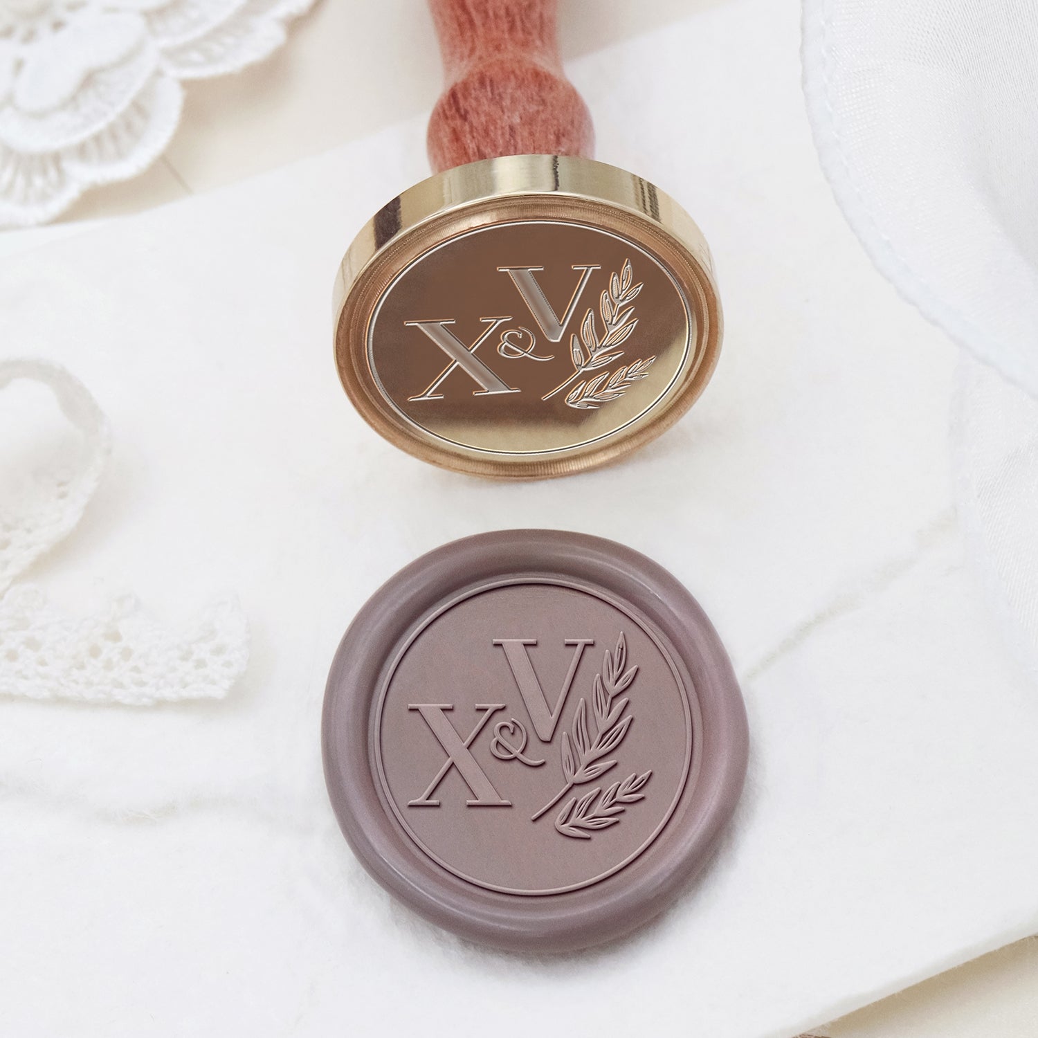Stamprints Tampons Sceau de Cire Monogramme de Mariage Personnalisé 2