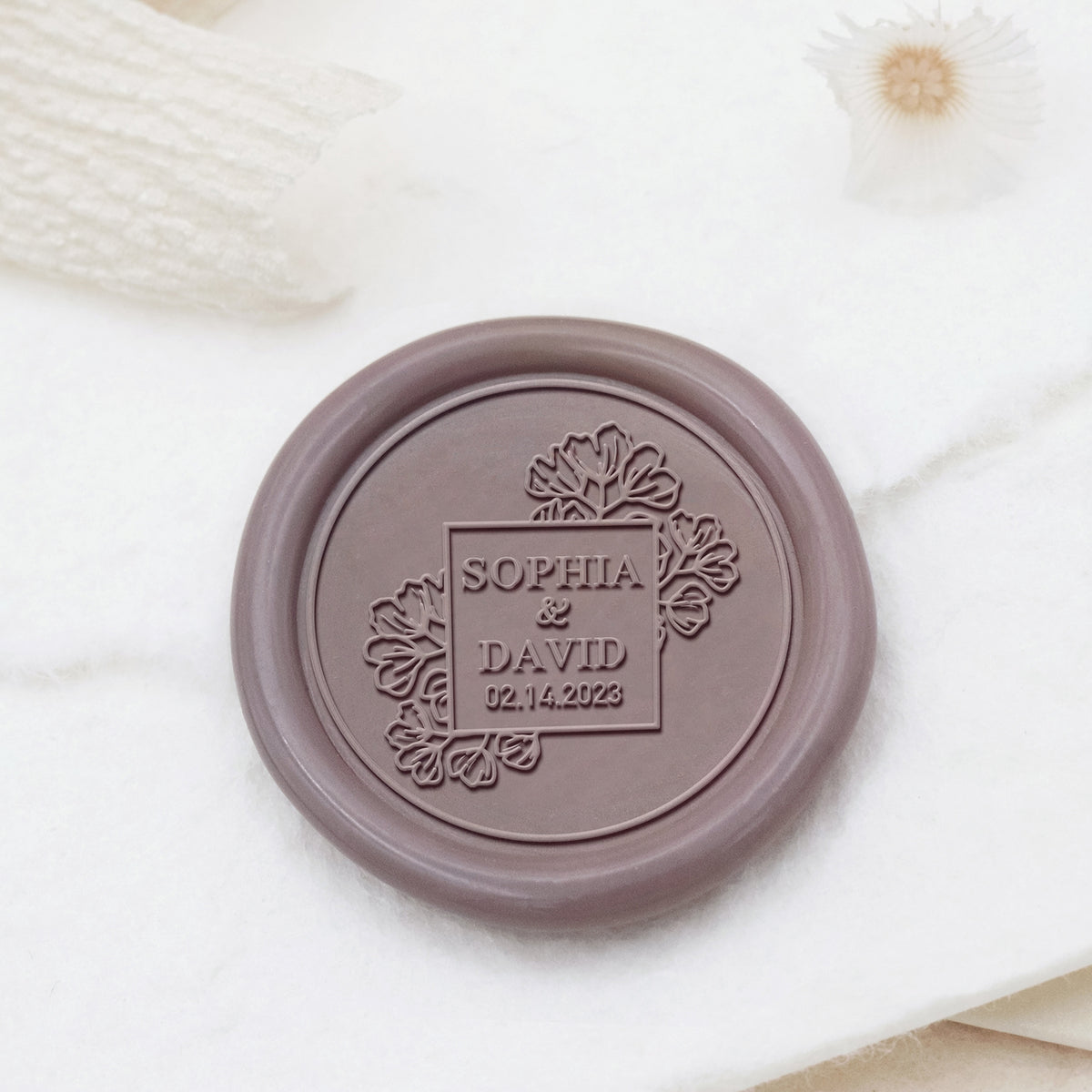 Stamprints Custom Wedding Wax Seal Stamp Name & Date 1