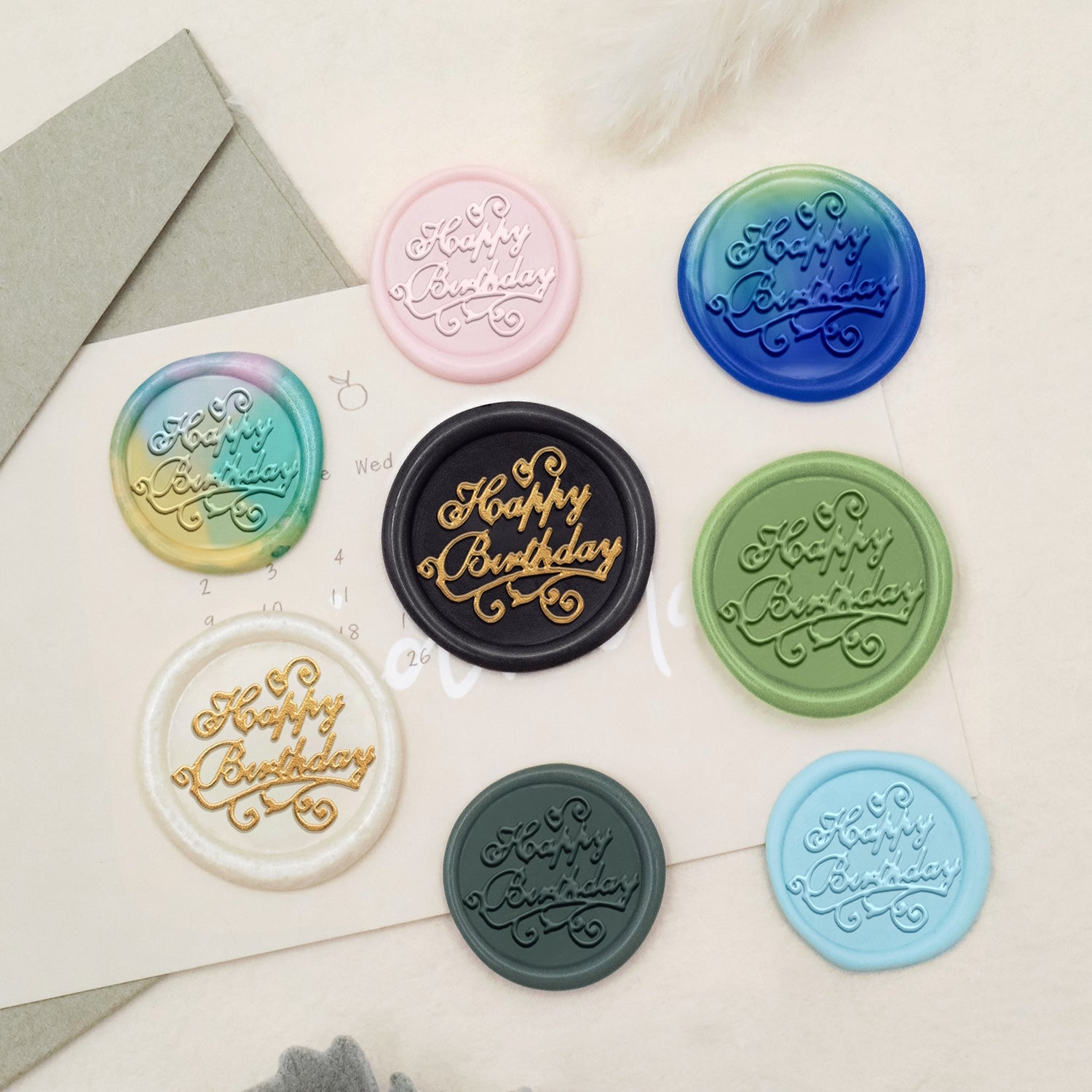 Stamprints Greeting Wax Seal Stamp - Happy Birthday 3