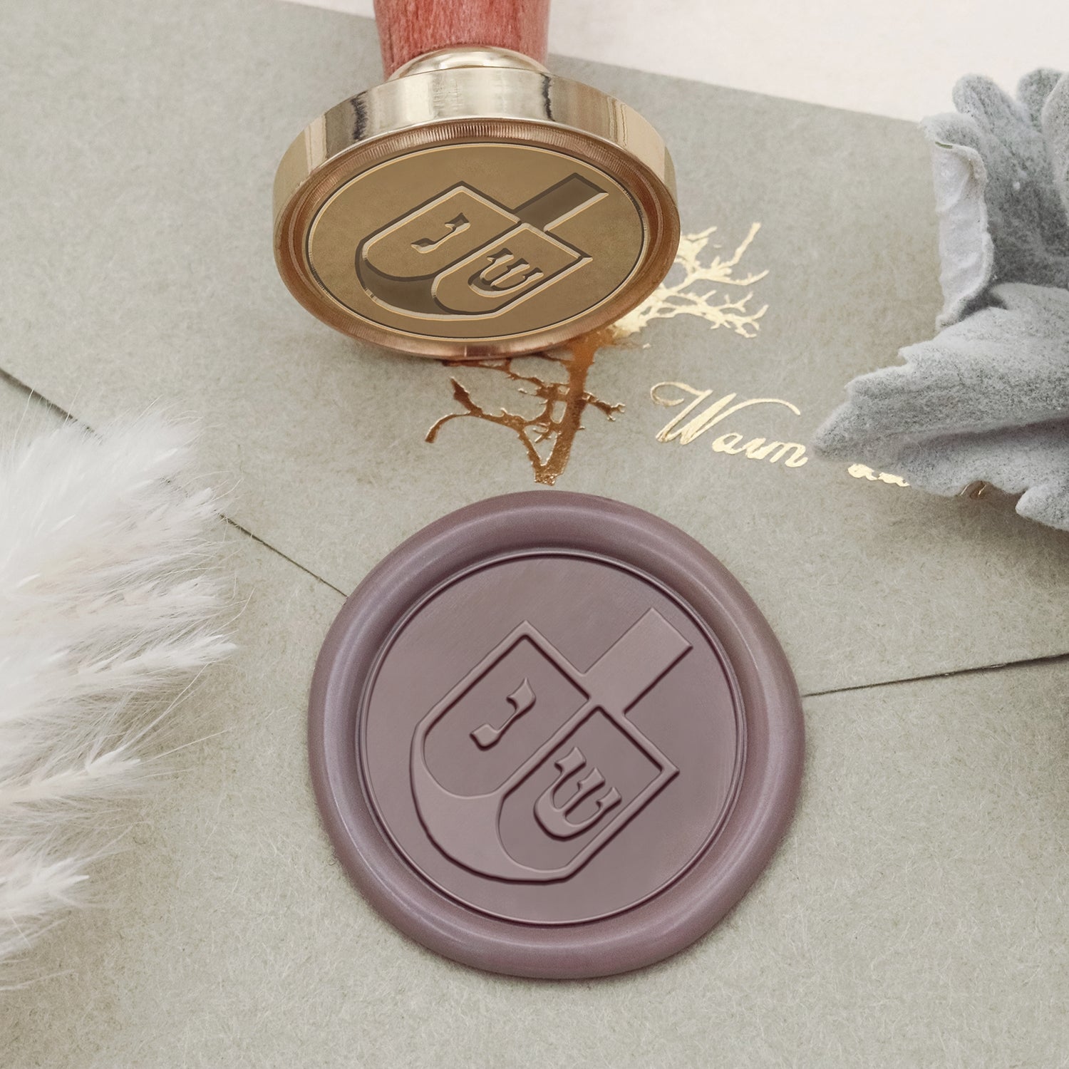 Tampon encreur Sceau de cire Symbole Dreidel Stamprints 2