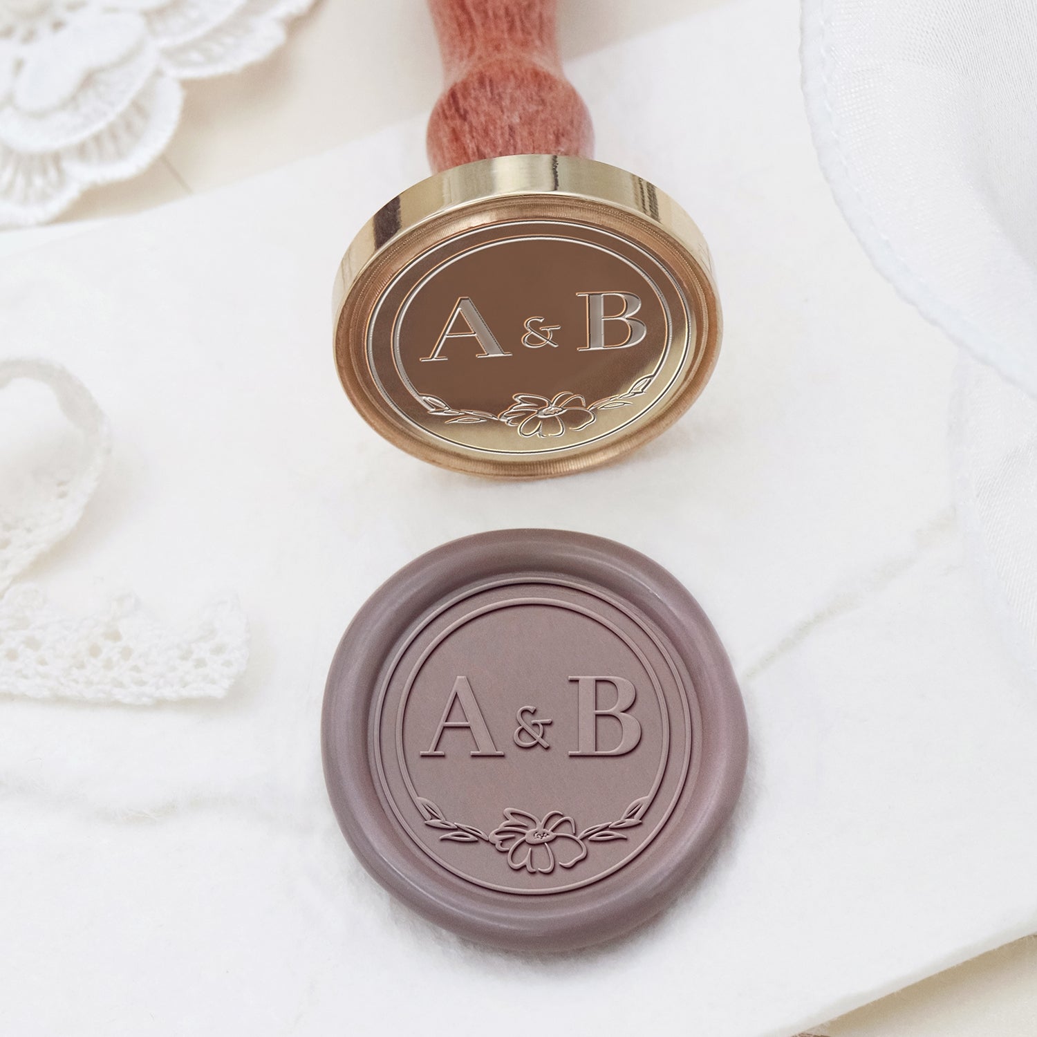 Stamprints Tampons Sceau de Cire Monogramme de Mariage Personnalisé 2