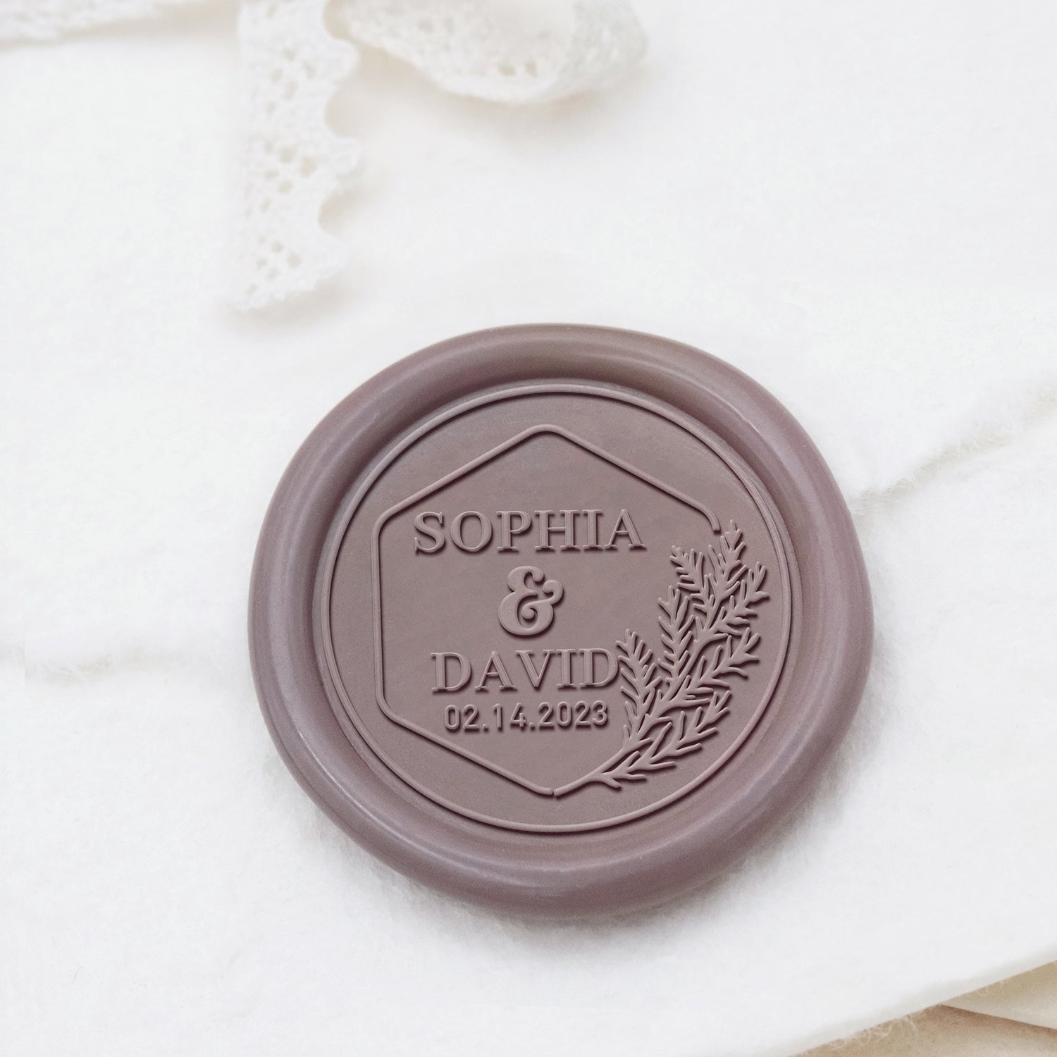 Stamprints Custom Wedding Wax Seal Stamp Name & Date 1