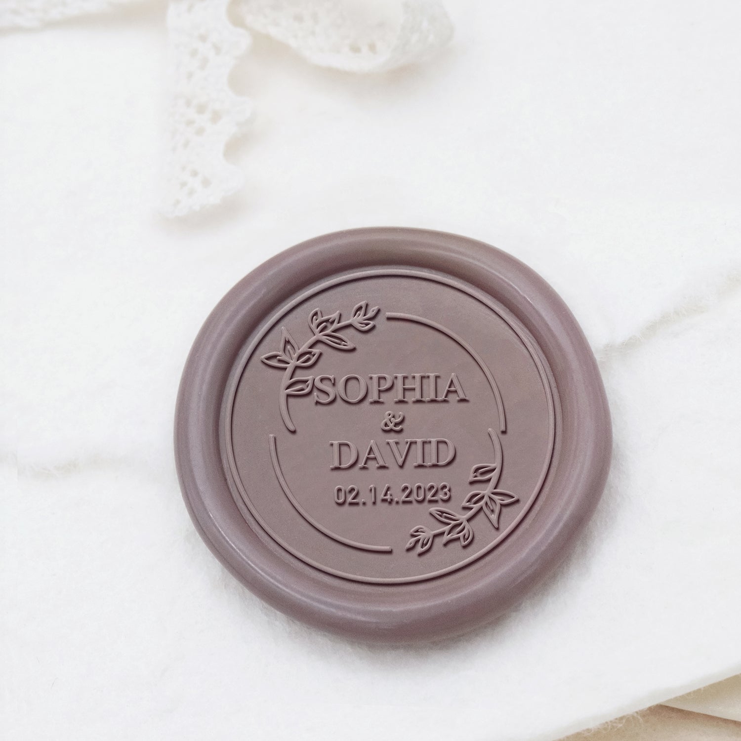 Stamprints Custom Wedding Wax Seal Stamp Name & Date 1