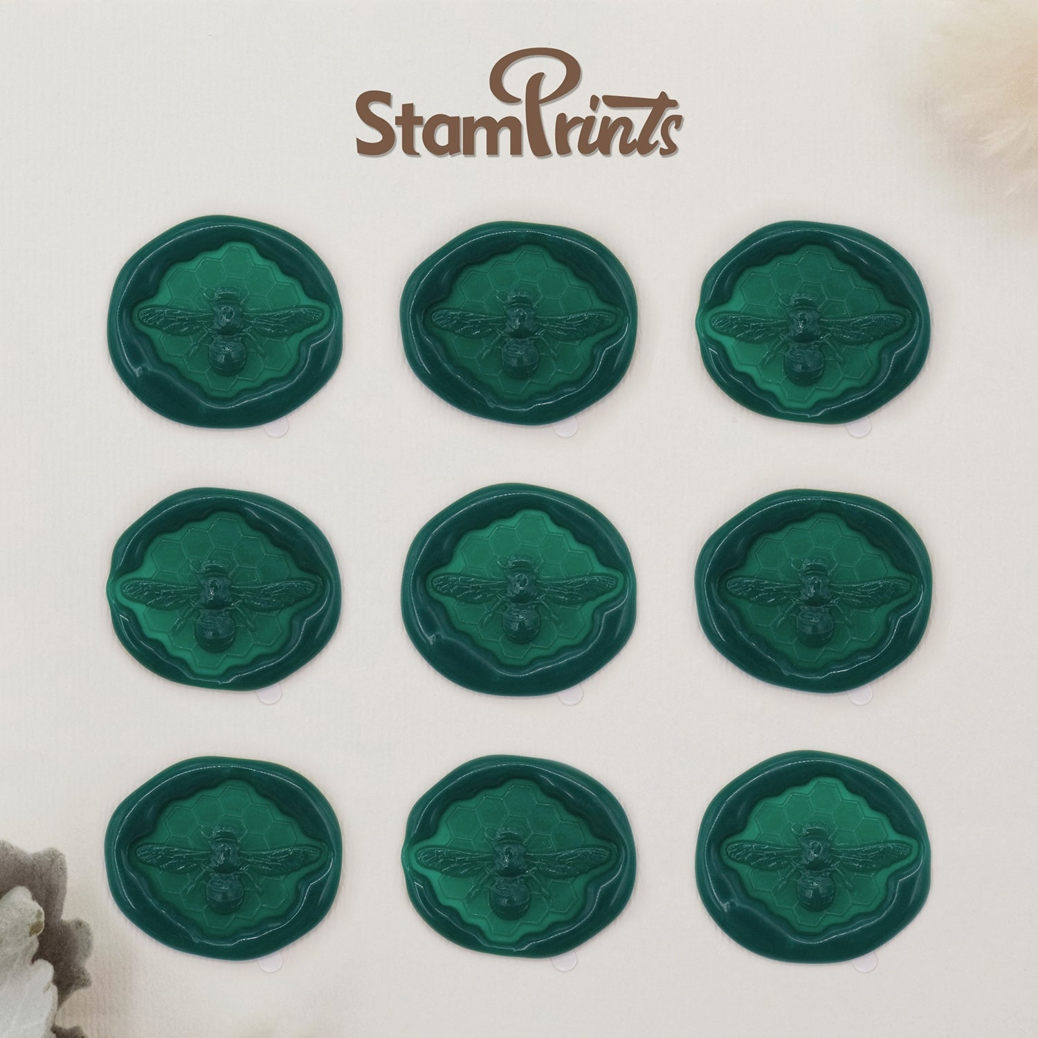 Stamprints 3D Relief Bee Self-adhesive Wax Seal Stickers 2