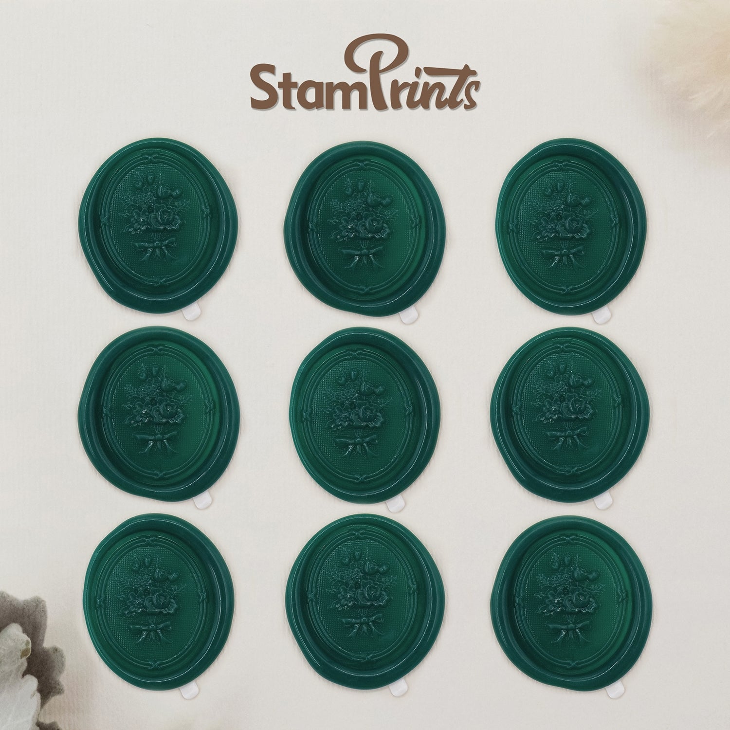 Stamprints Autocollants Sceau de Cire Autocollant Bouquet Relief 3D 2