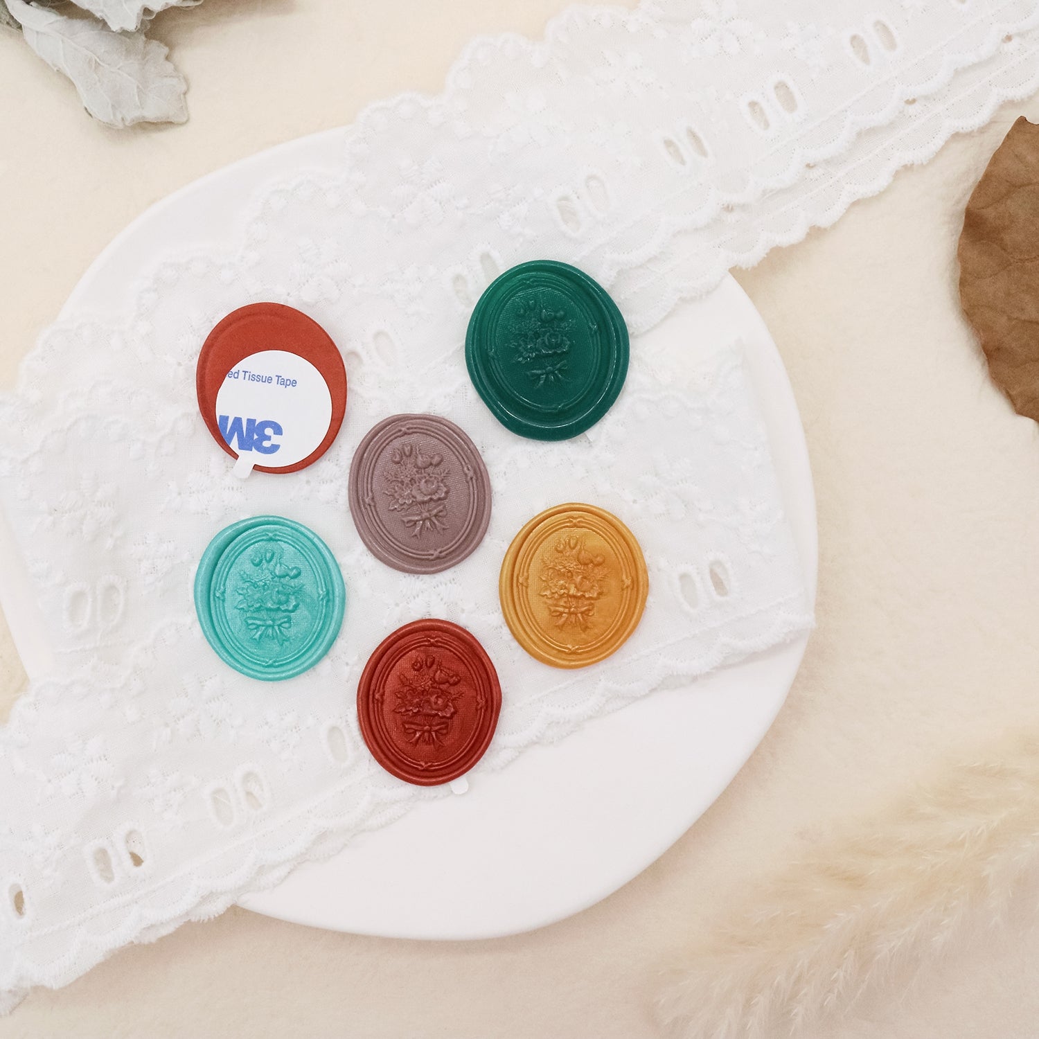 Stamprints 3D Relief Bouquet Self-adhesive Wax Seal Stickers 3
