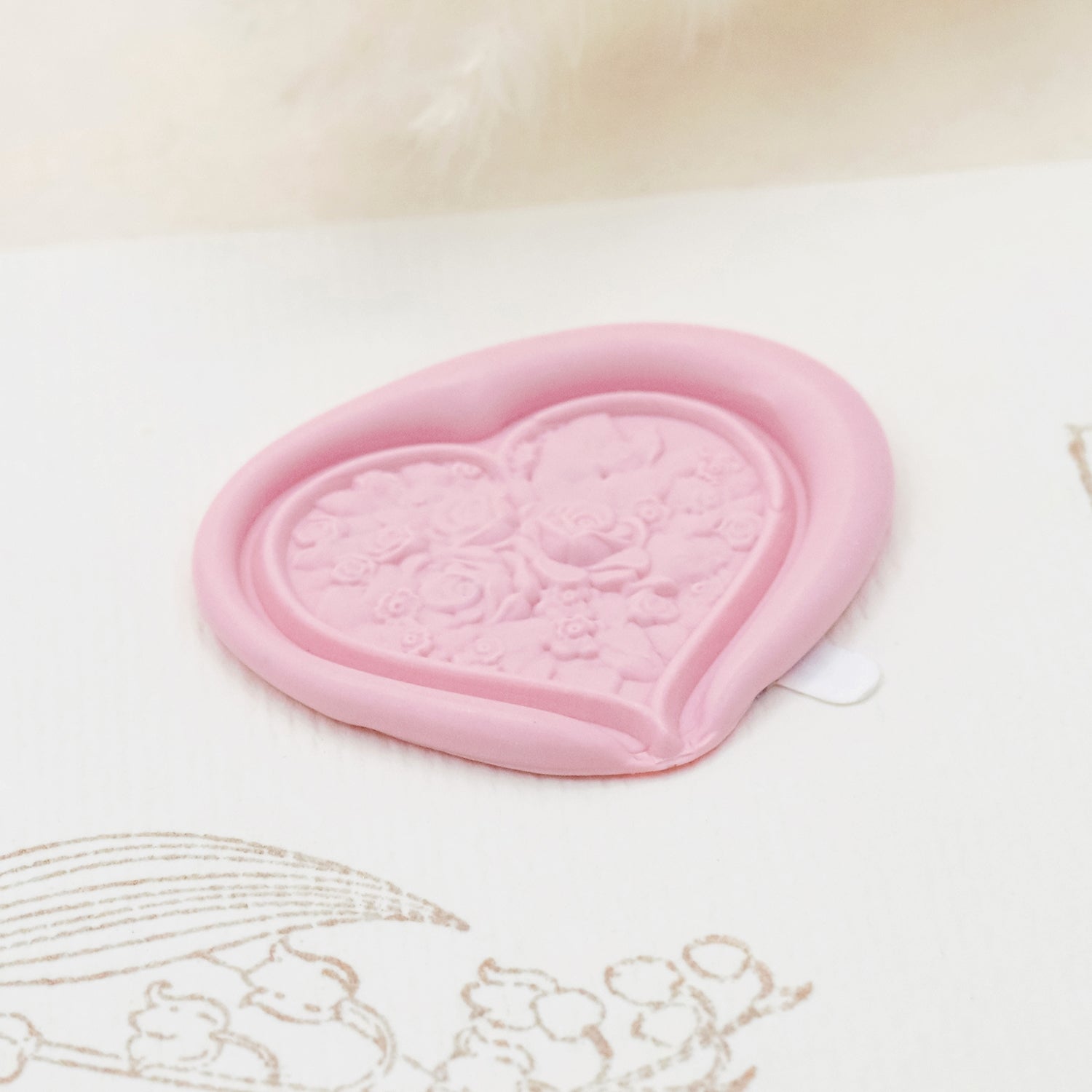 Stamprints 3D Relief Heart Shaped Self-adhesive Wax Seal Stickers 4