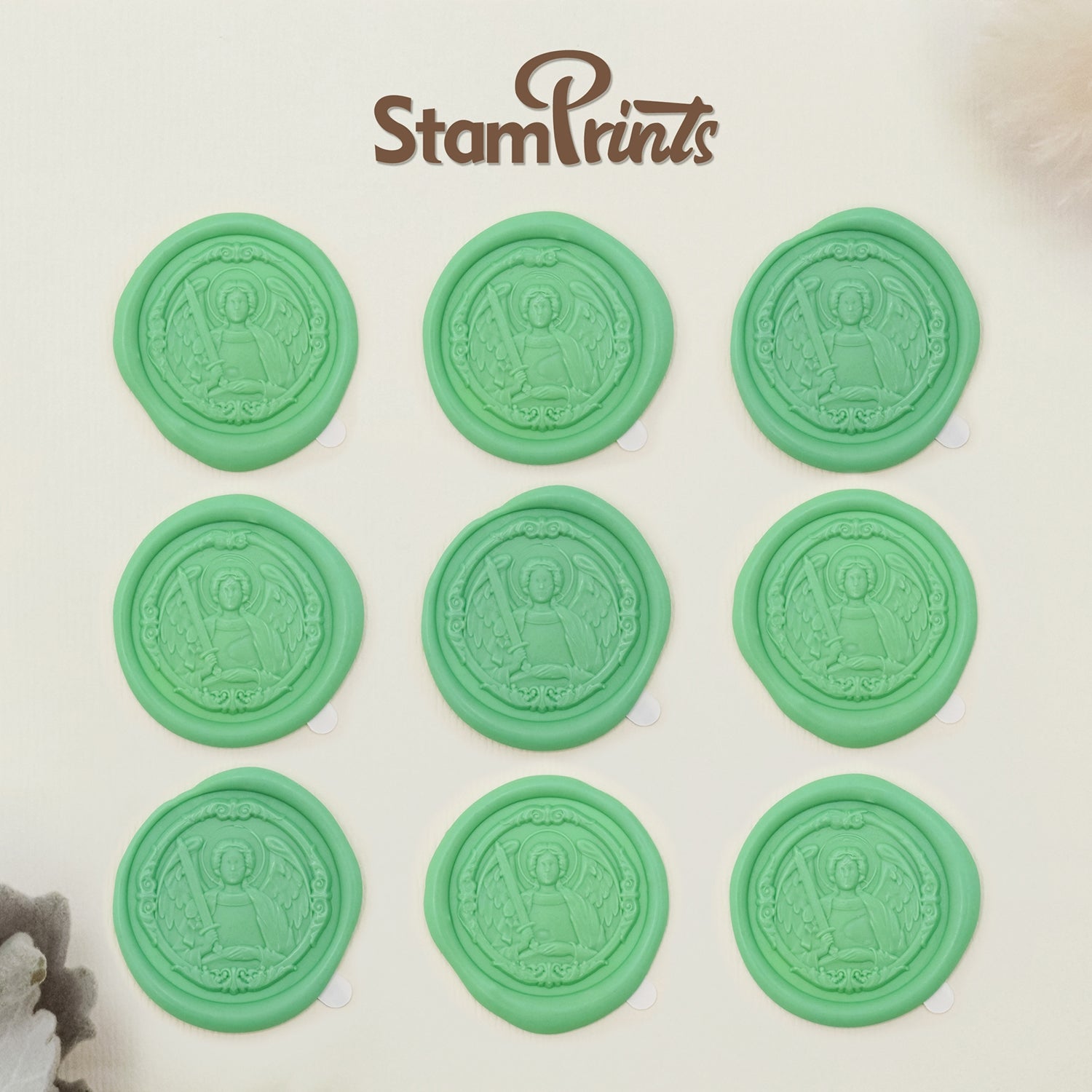 Stamprints 3D Relief Archangel Michael Self-adhesive Wax Seal Stickers 2
