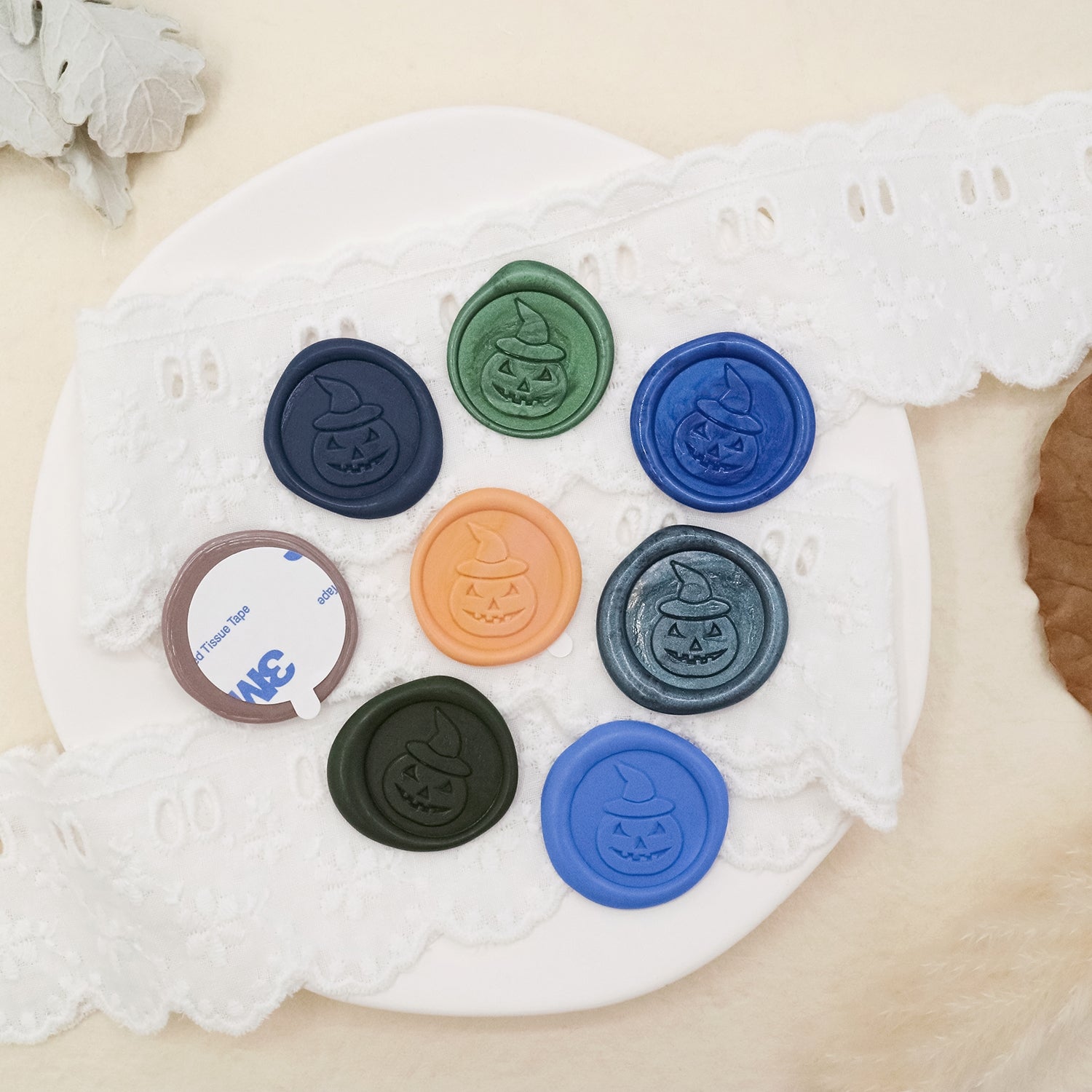 Stamprints 3D Relief Pumpkin Self-adhesive Wax Seal Stickers 3