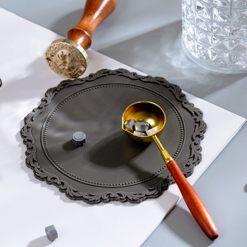 Vintage Baroque Lace Wax Seal Silicone Mat b2