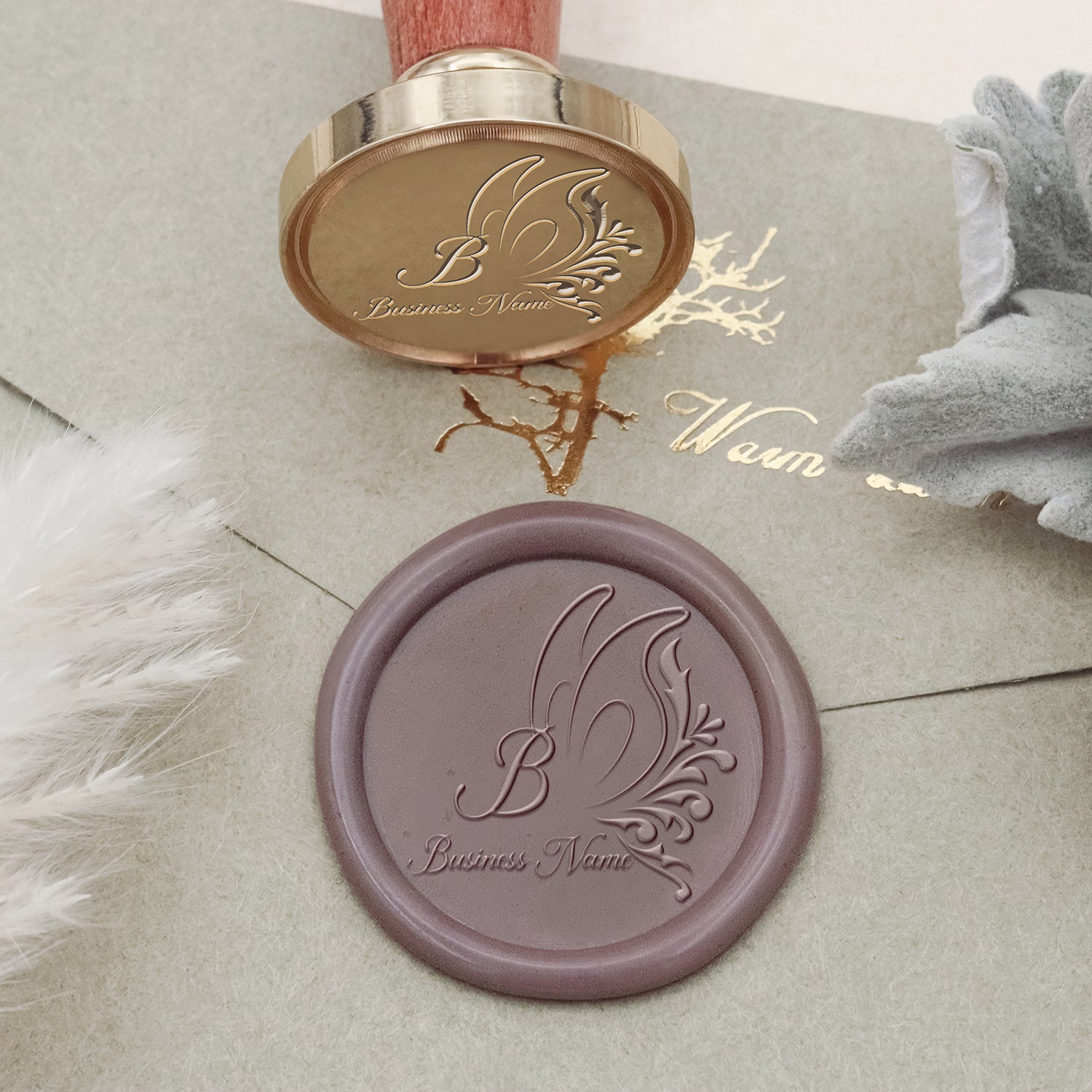 Tampon Encreur Sceau de Cire Logo Personnalisé - Style 28-1