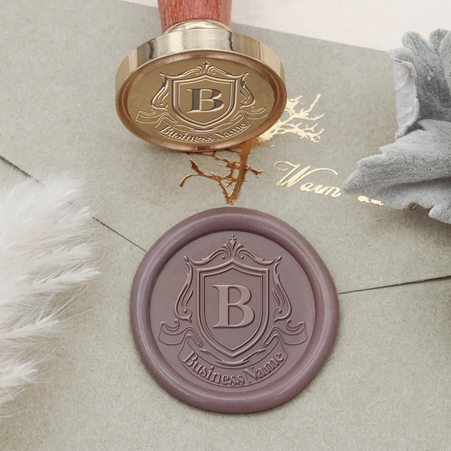 Custom Logo Wax Seal Stamp - Style 17-1