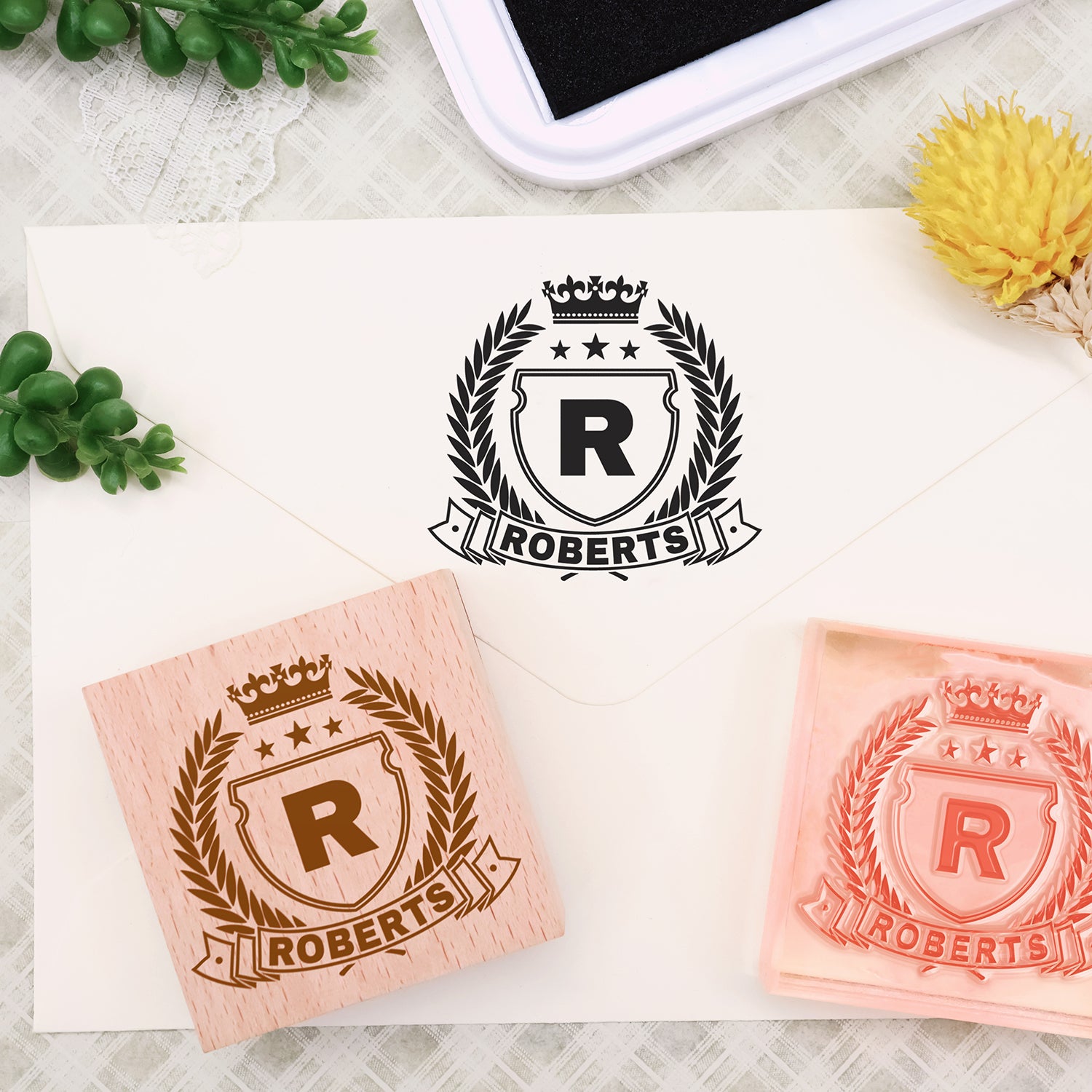 Tampon en Caoutchouc Personnalisé Blason de Famille (18 modèles) Custom-Family-Cres1