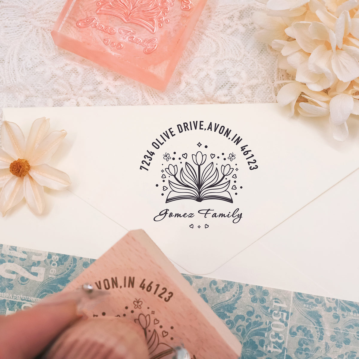 Custom Botanical Library Rubber Stamp (18 designs) Custom-Botanical-Library-book3
