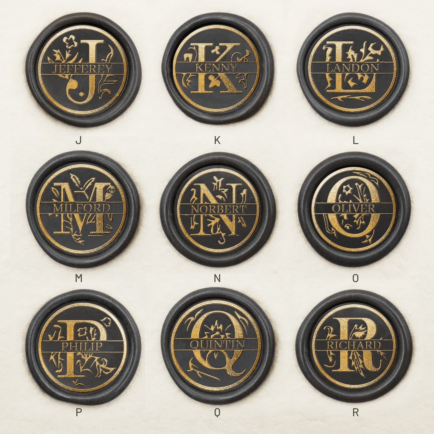 26 Letter Custom Floral Name Wax Seal Stamp sku2