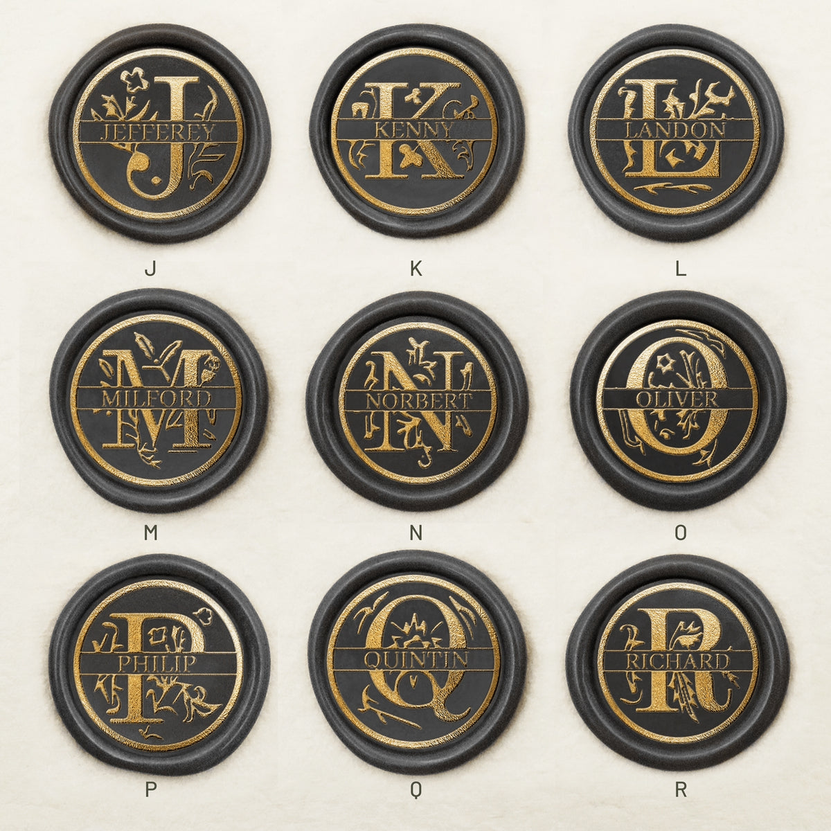 26 Letter Custom Floral Name Wax Seal Stamp sku2