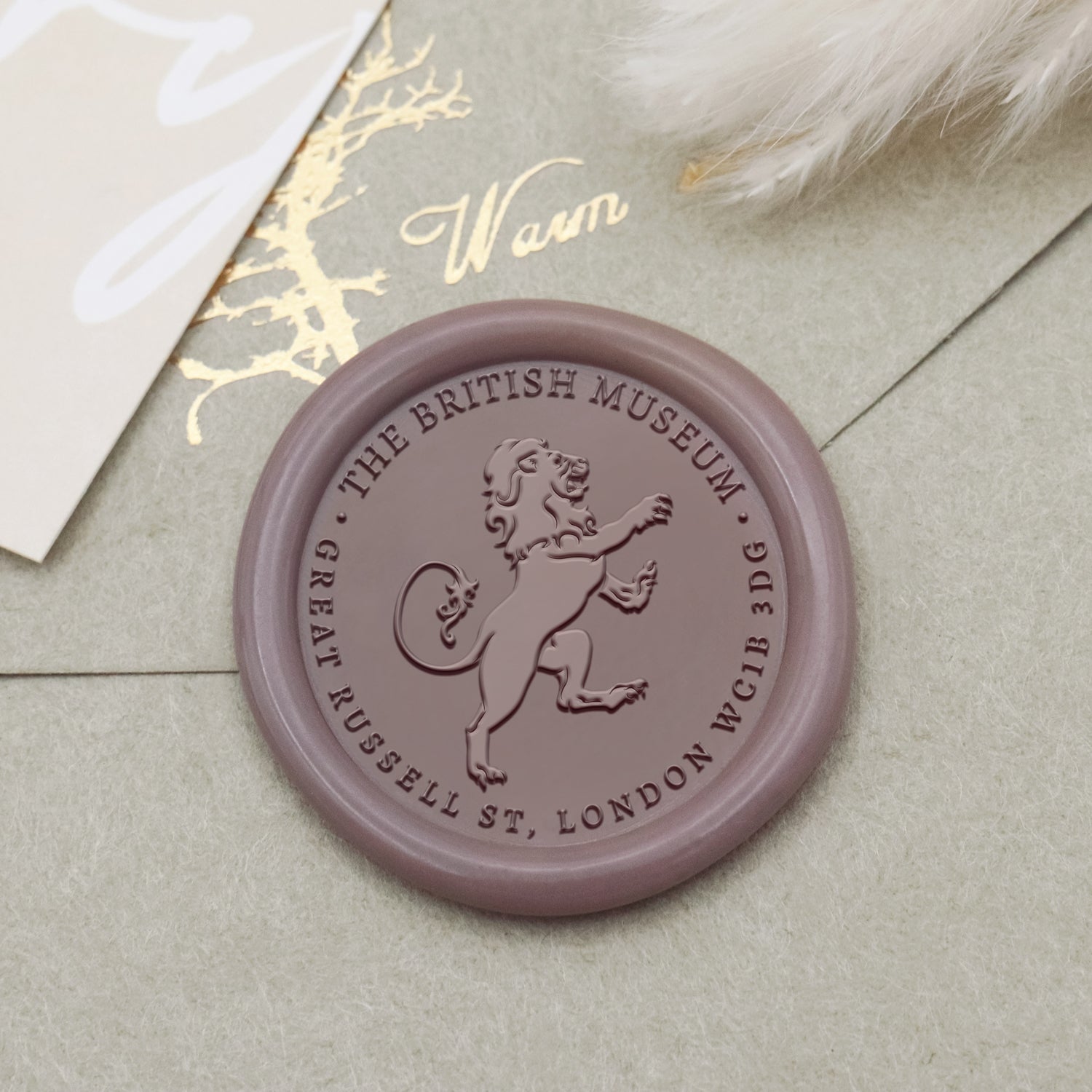 Tampon encreur sceau de cire adresse Lion Rampant personnalisé 1