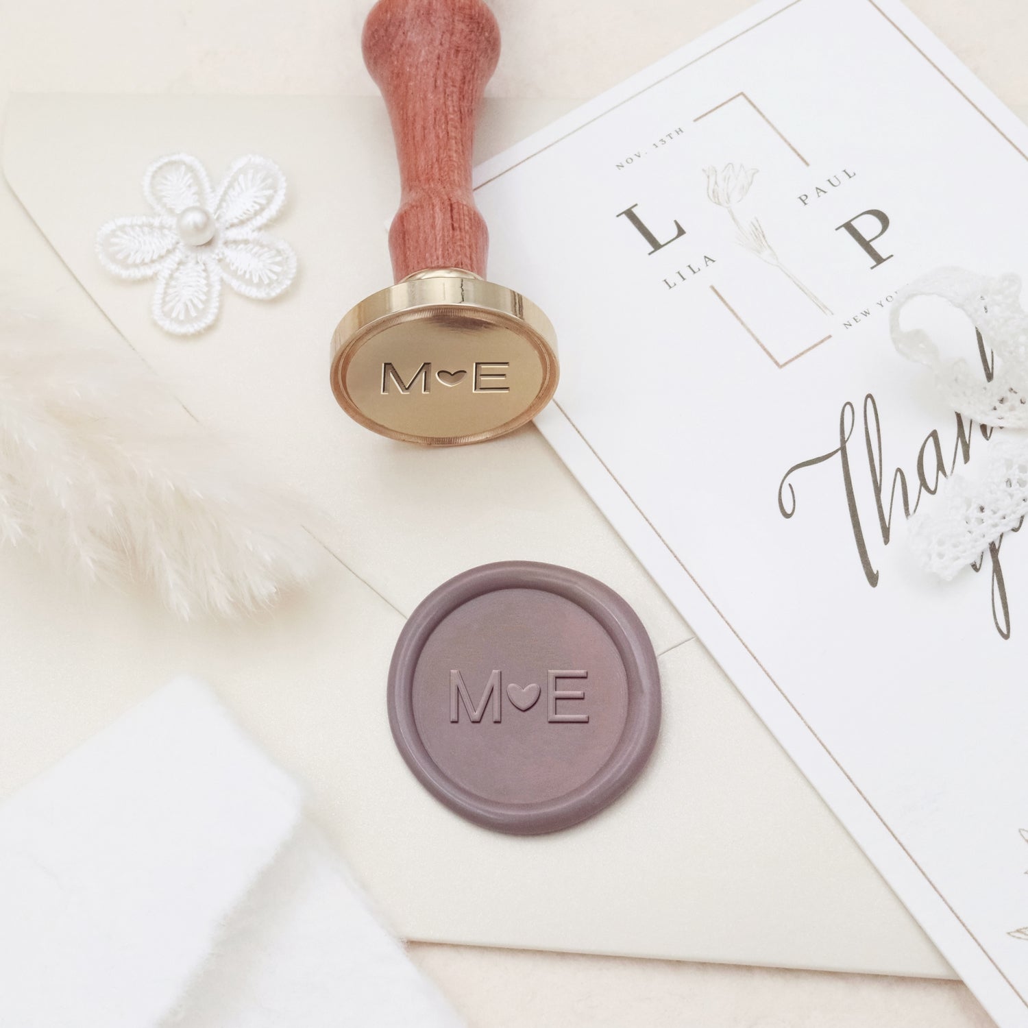 Custom Minimalist Wedding Wax Seal Stamp (9 Designs)-2 3
