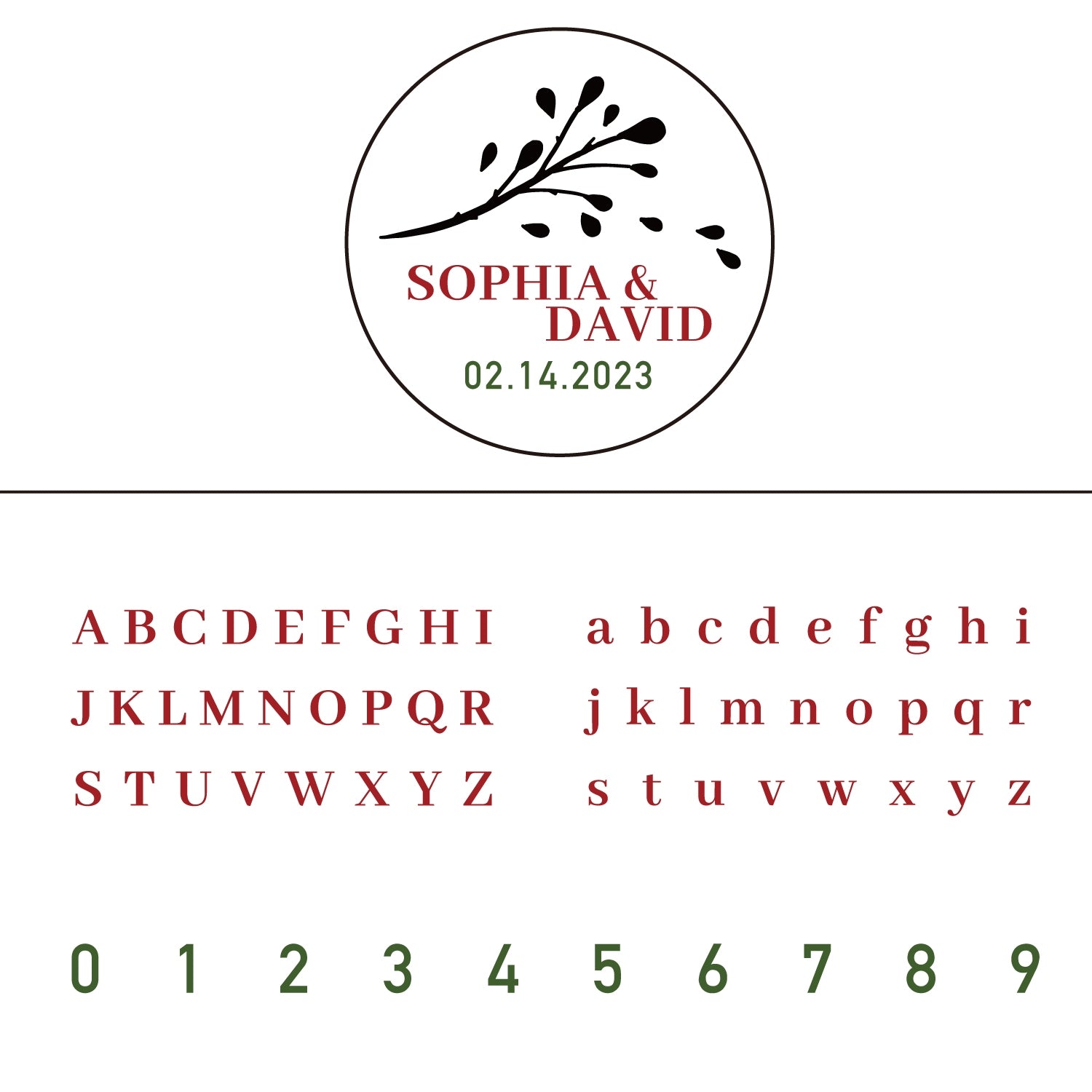 Custom Aglaia Odorata Wedding Name and Date Wax Seal Stamp 3