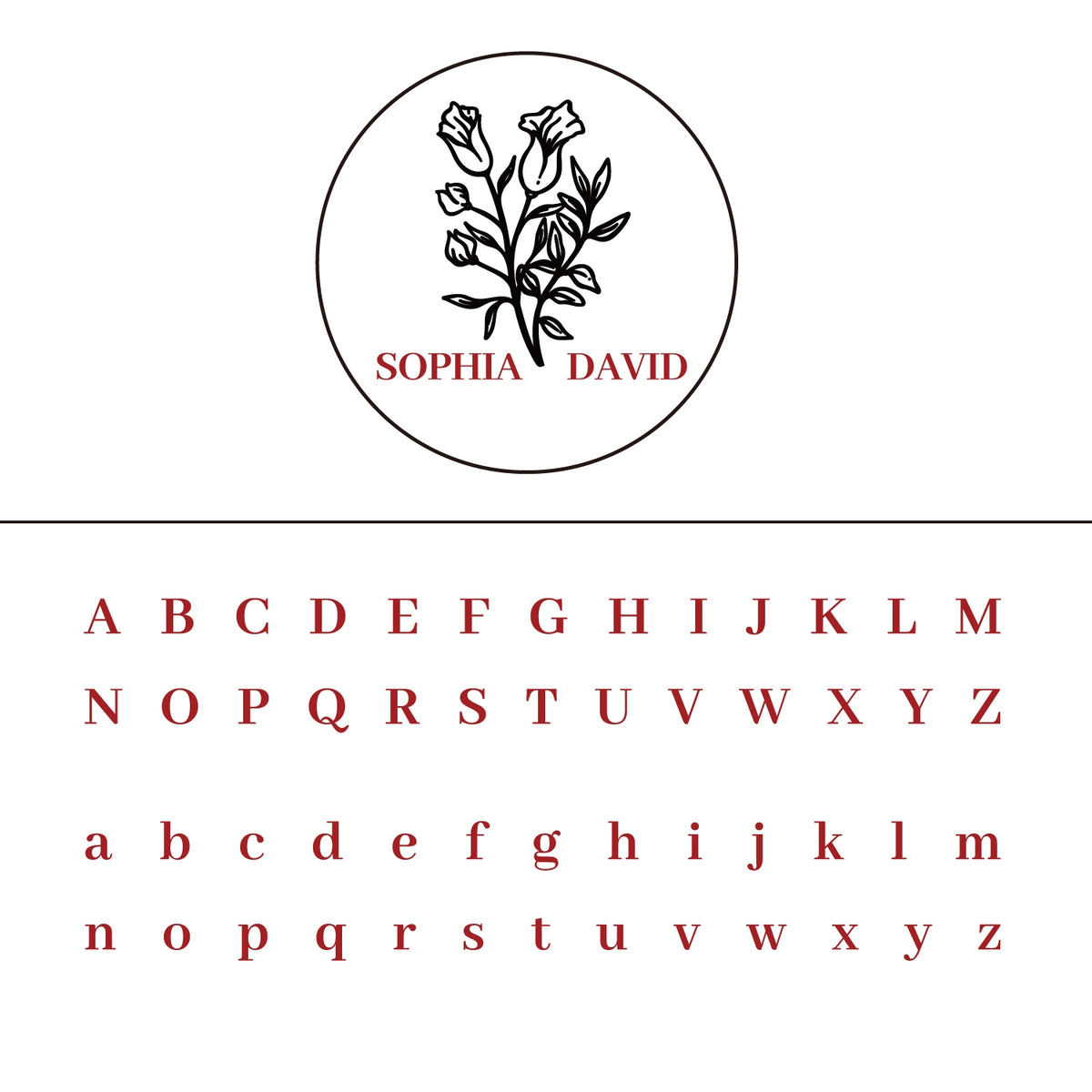 Custom Lily of the Valley Wedding Name and Date Wax Seal Stamp 4