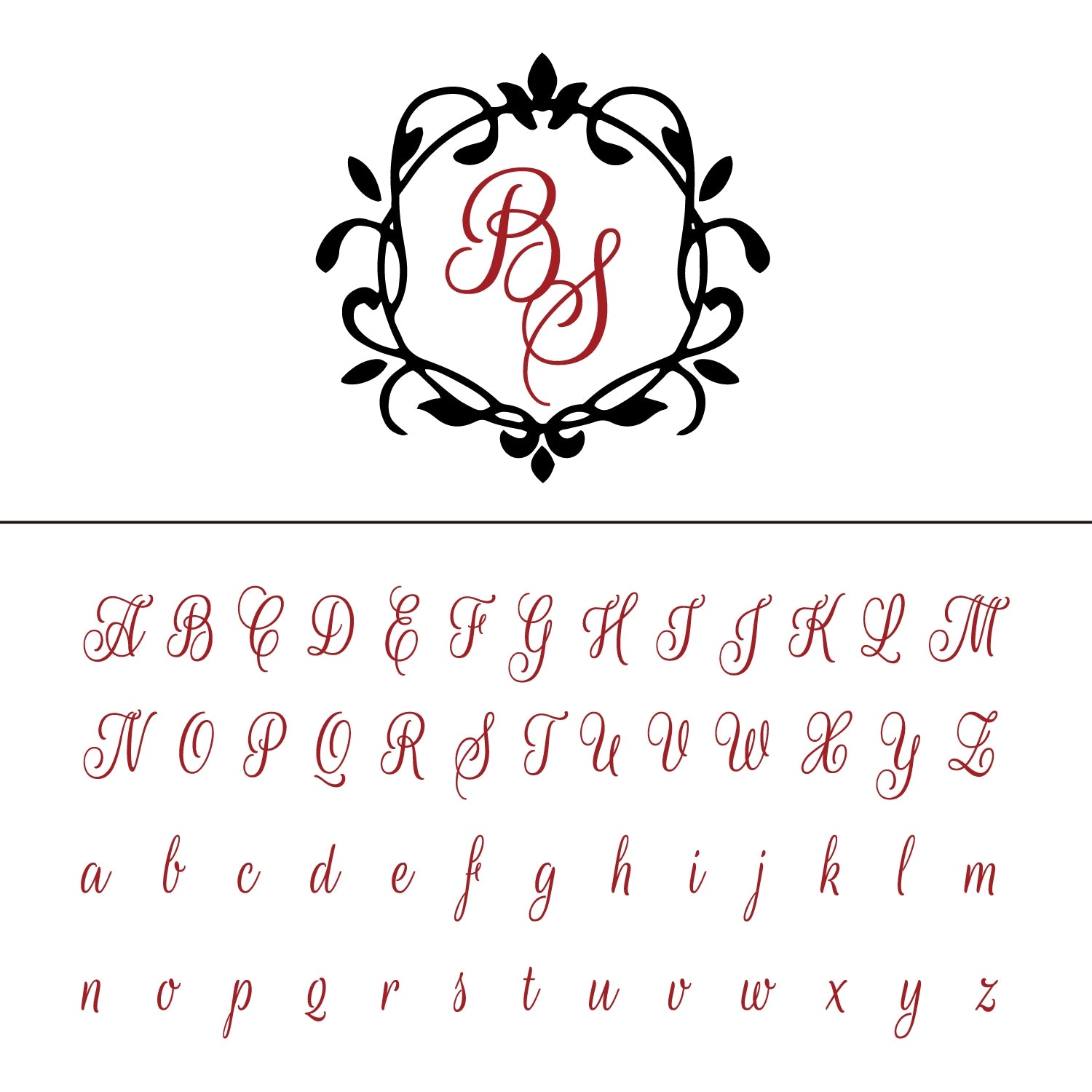 Custom Curlicue Circle Wedding Monogram Wax Seal Stamp 26