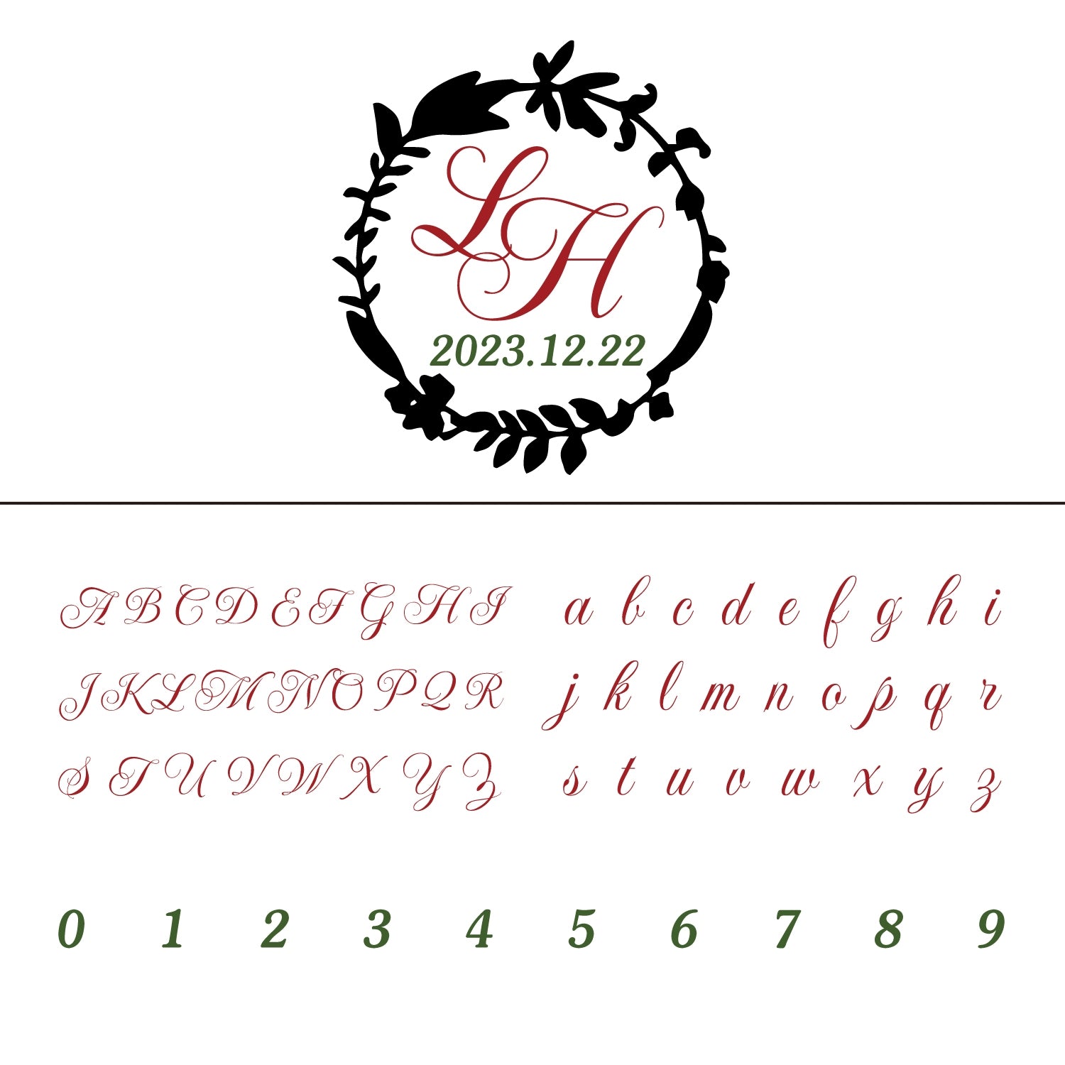 Custom Twig Wreath Wedding Monogram Wax Seal Stamp 28
