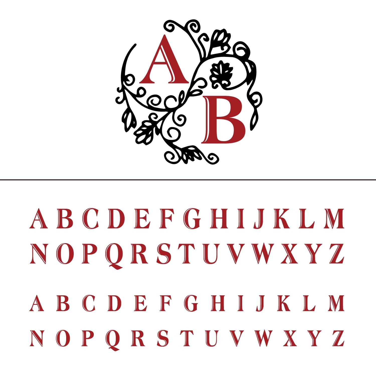 Custom Floral Vine Wedding Monogram Wax Seal Stamp 31