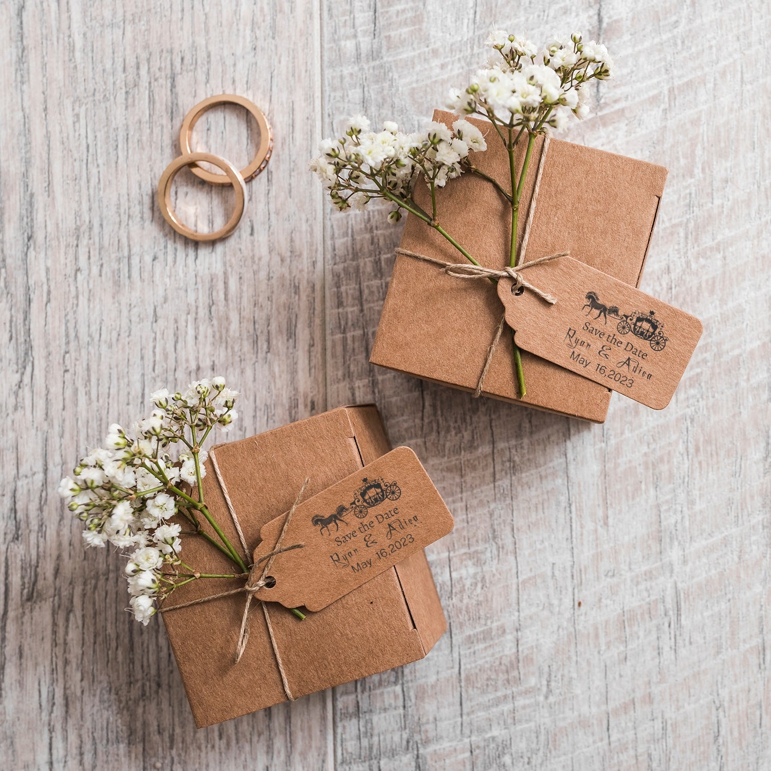 Tampon en Caoutchouc Personnalisé de Réservez la Date de Mariage (25 Modèles)6