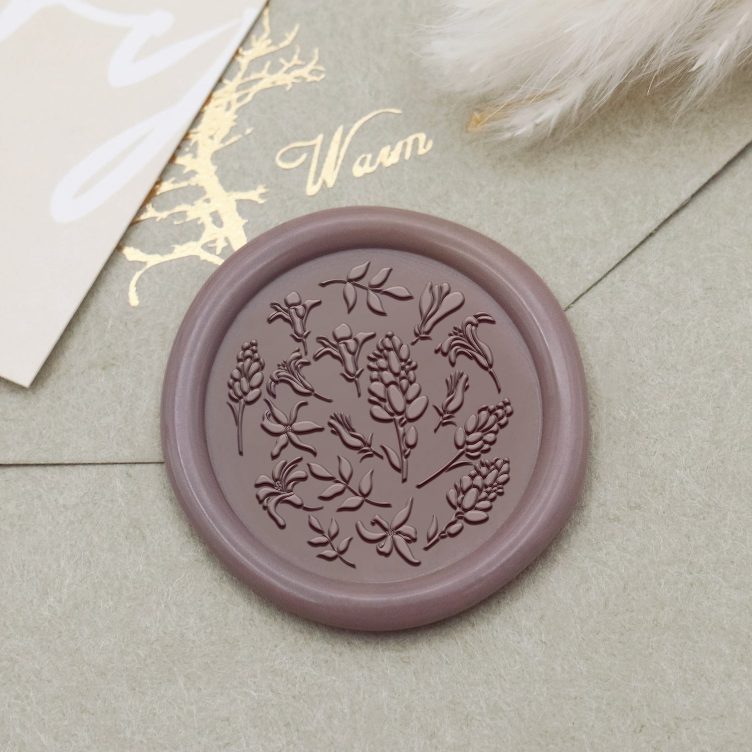 Floral Tile Pattern Wax Seal Stamp - Style 3 1