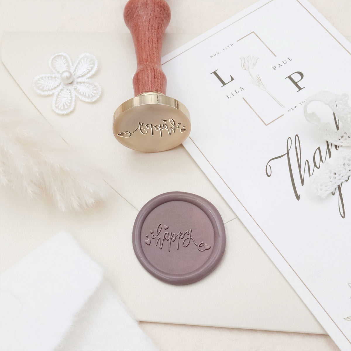 Tampon encreur sceau de cire d'invitation et d'annonce de mariage - Style 6 6-3