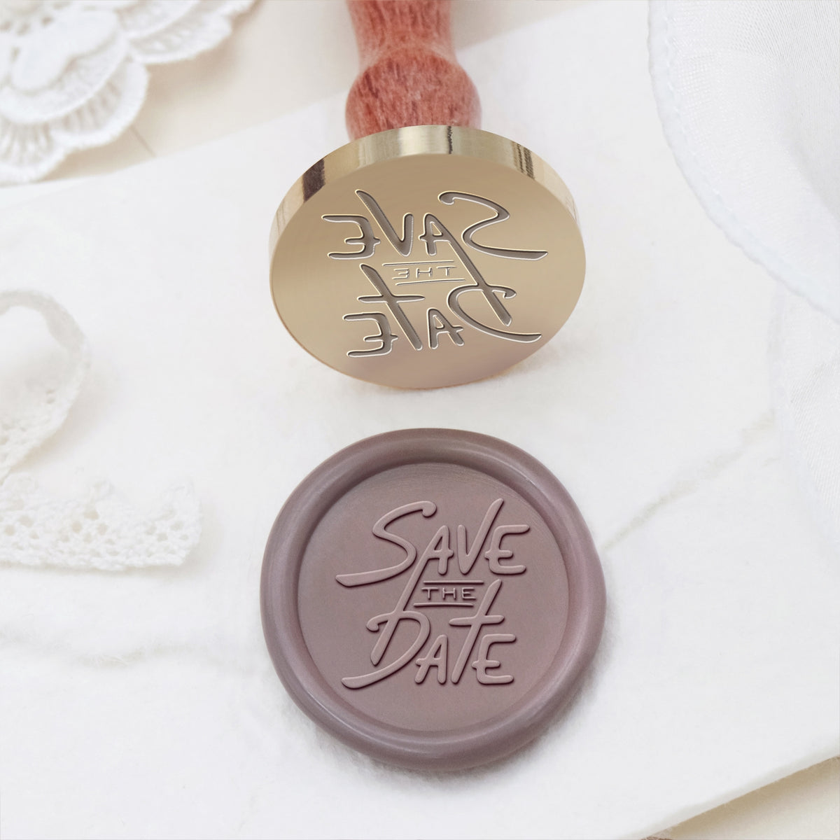 Tampon encreur de sceau de cire pour faire-part et annonces de mariage - Style 19 19