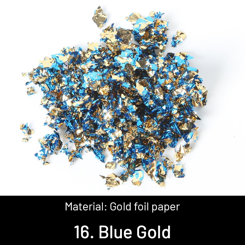 Feuilles d'or concassées décoratives DIY sku-16