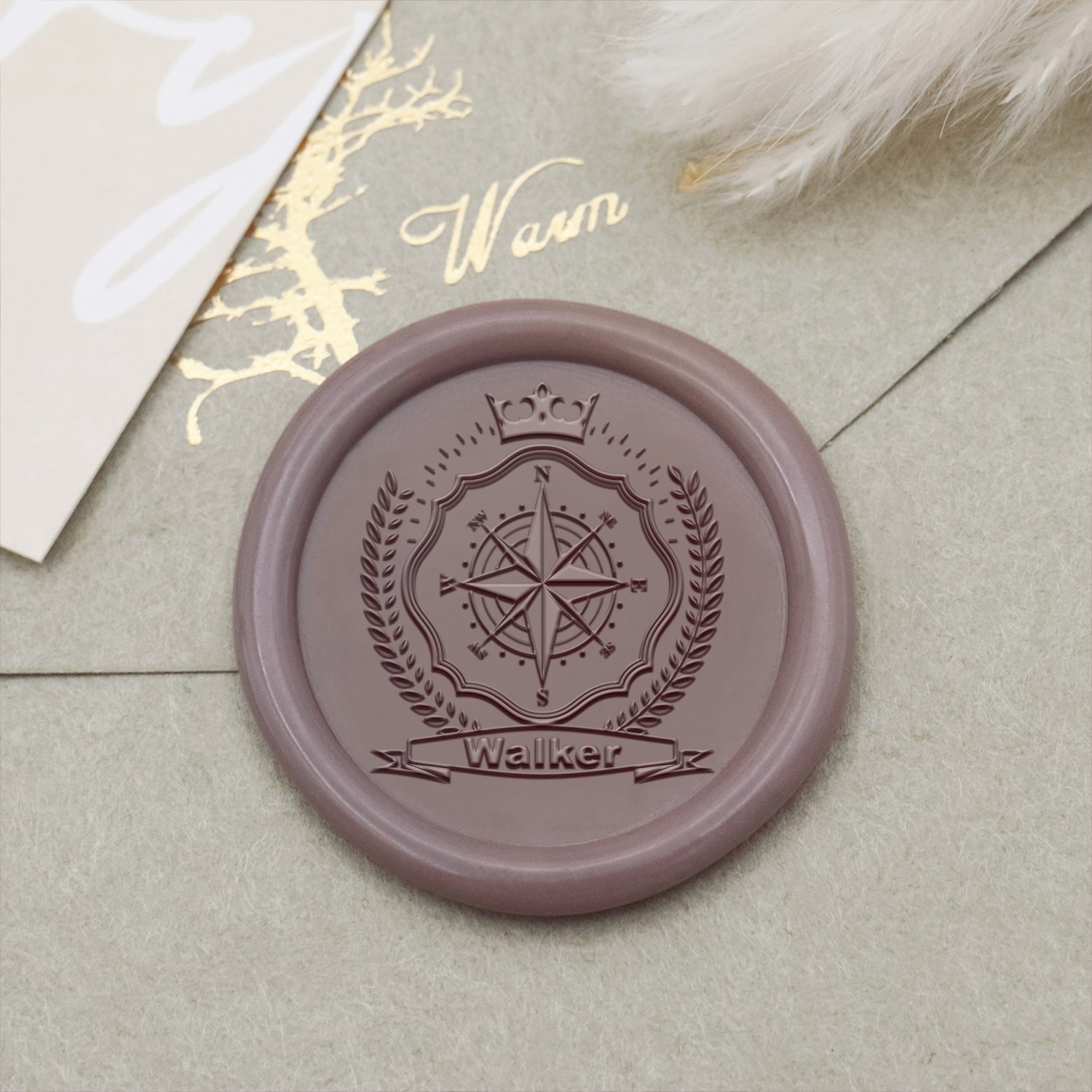 Tampon encreur sceau de cire personnalisé blason famille Walker 2