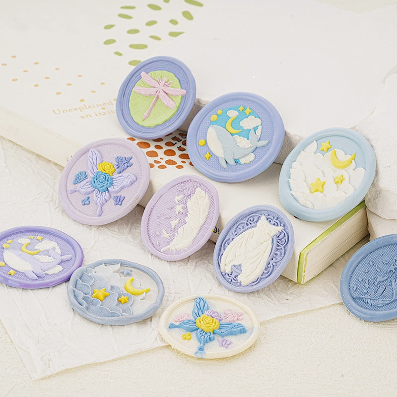 3D Relief Celestial Series Wax Seal Stamp - Insects, Butterflies, Whales b1