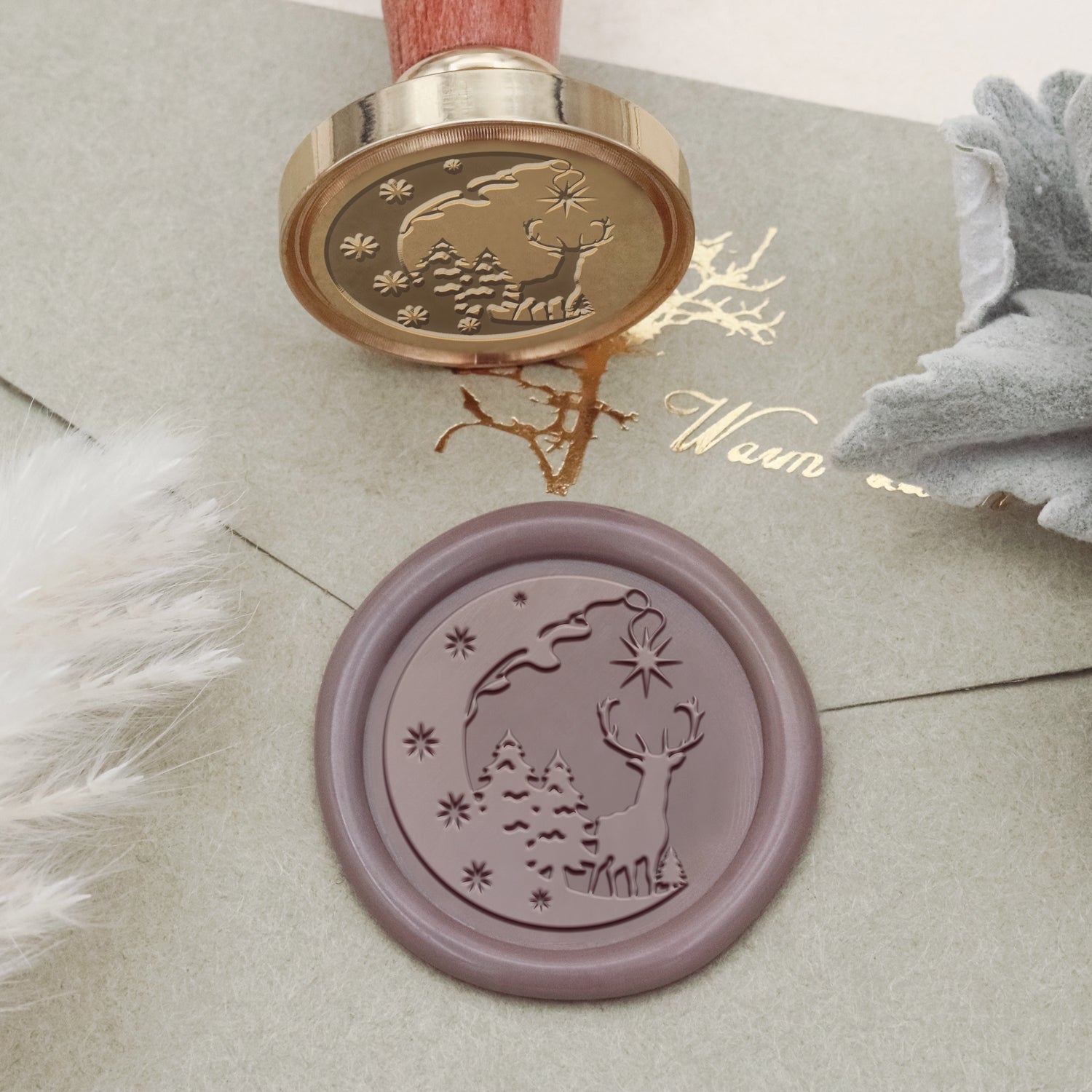 Under the Moonlit Deer Wax Seal Stamp