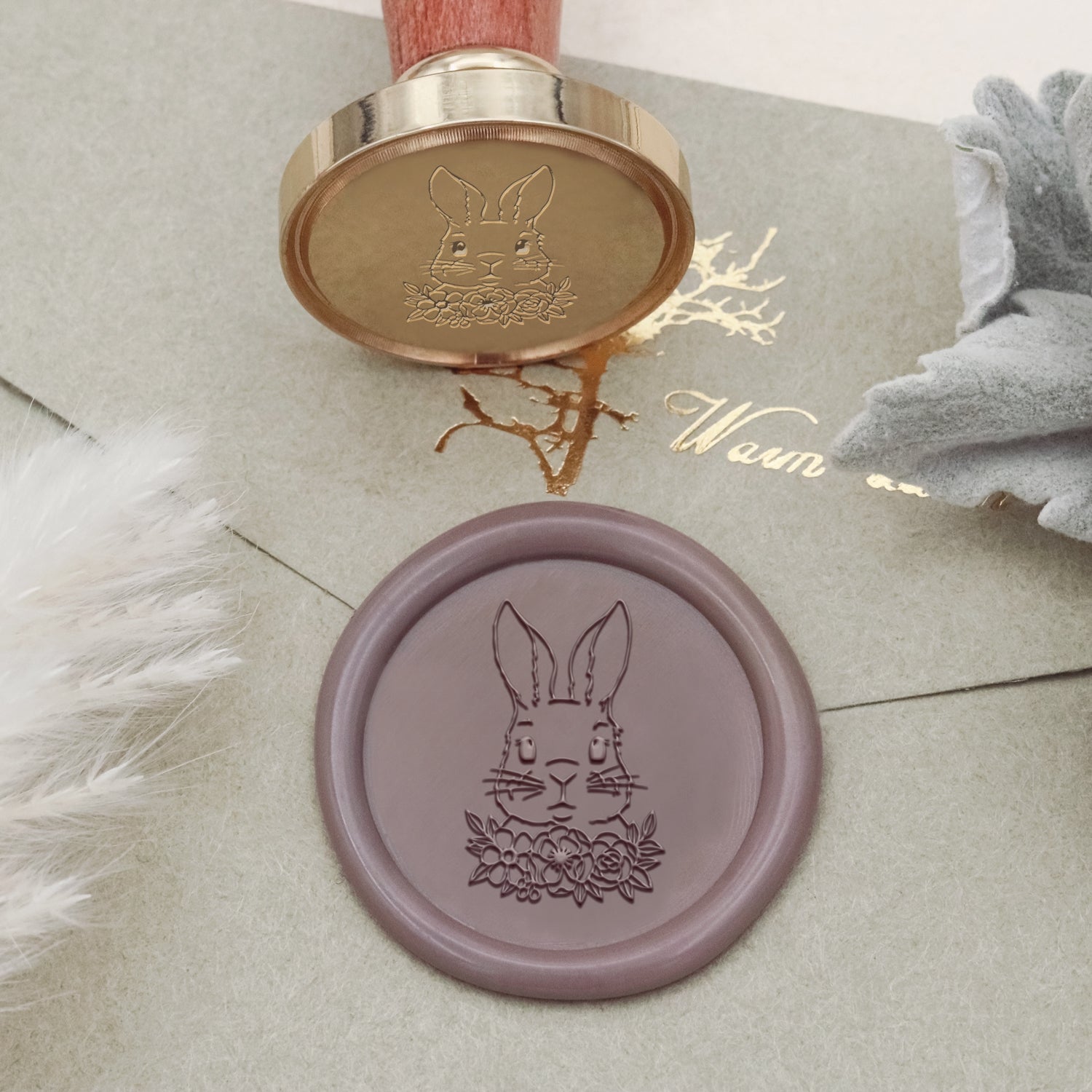 Tampon Encreur Sceau de Cire Lapin de Pâques - Stamprints