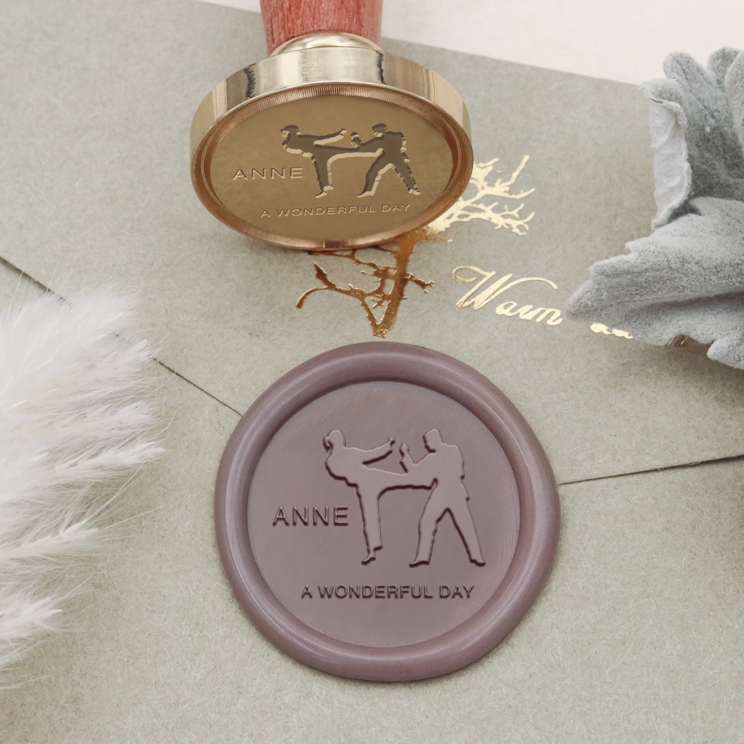 Custom Martial Arts Sports Name Wax Seal Stamp - Stamprints