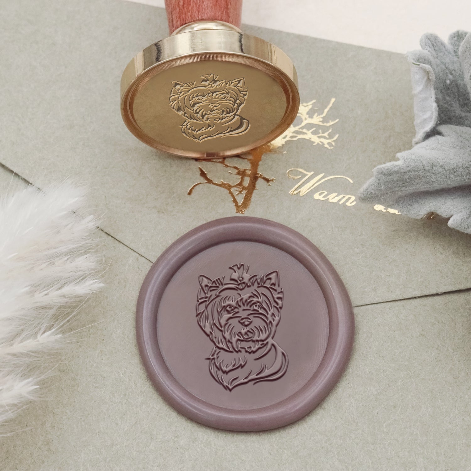 Yorkshire Terrier Chien Sceau de cire Tampon encreur - Stamprints
