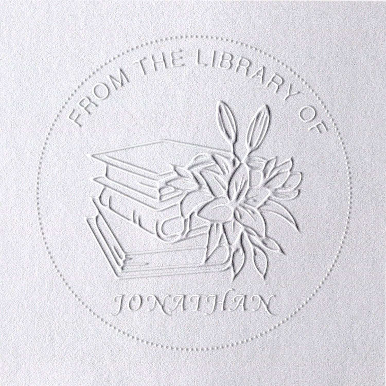 Timbre à sec personnalisé pour livre de plantes Timbre à sec personnalisé pour livre de plantes3-11