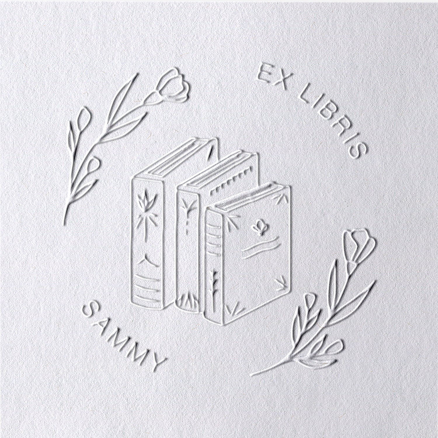 Timbre à sec personnalisé avec fleurs Timbre à sec personnalisé avec fleurs4-11