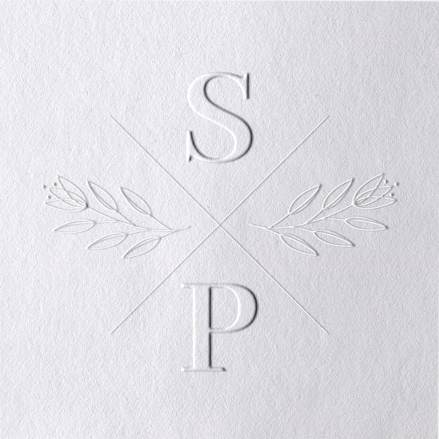 Timbre à sec personnalisé Monogramme Initial Mariage Tulipe 141