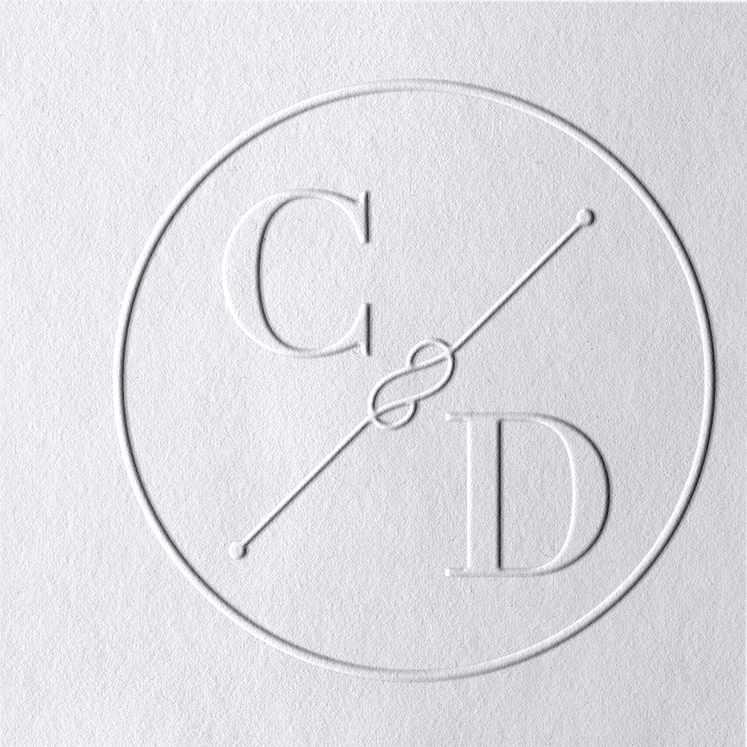 Timbre à sec personnalisé Initiales Monogramme Nœud Simple Mariage 61