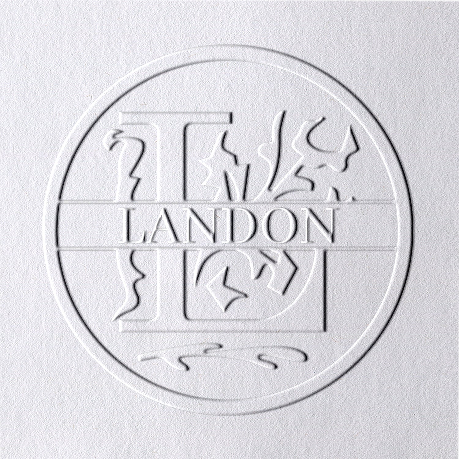 Timbre à sec de nom floral personnalisé de 26 lettres - L L1