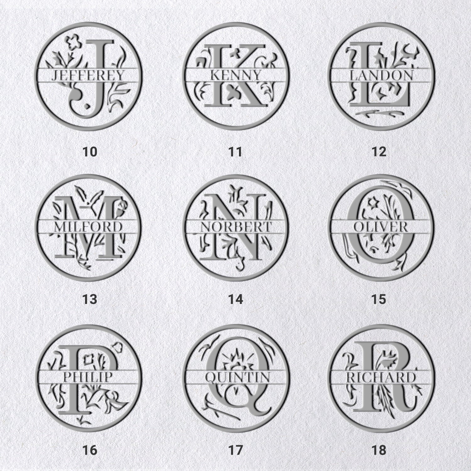 26 Letter Custom Floral Name Embosser sku_2_21
