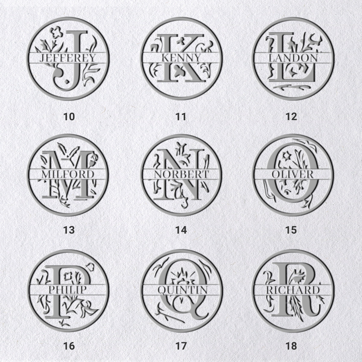 26 Letter Custom Floral Name Embosser sku_2_21