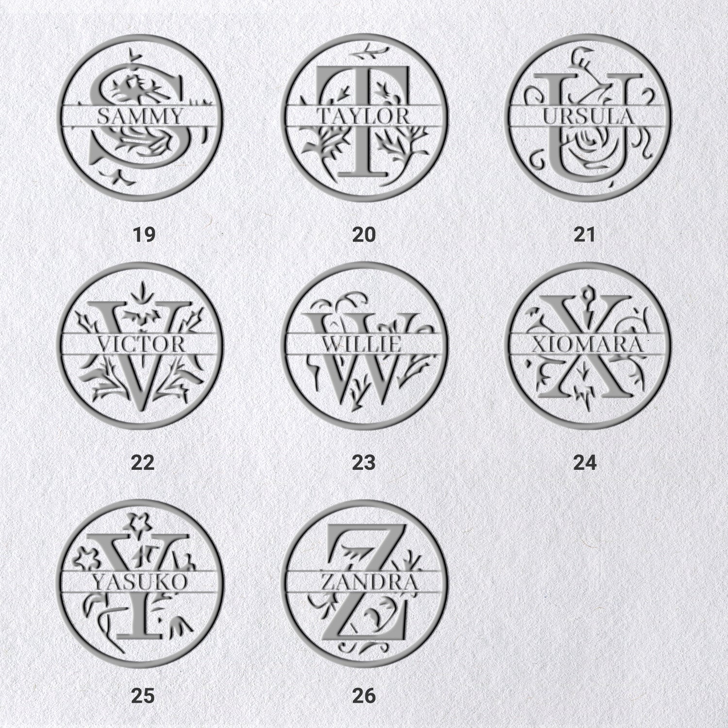 26 Letter Custom Floral Name Embosser sku_3_31