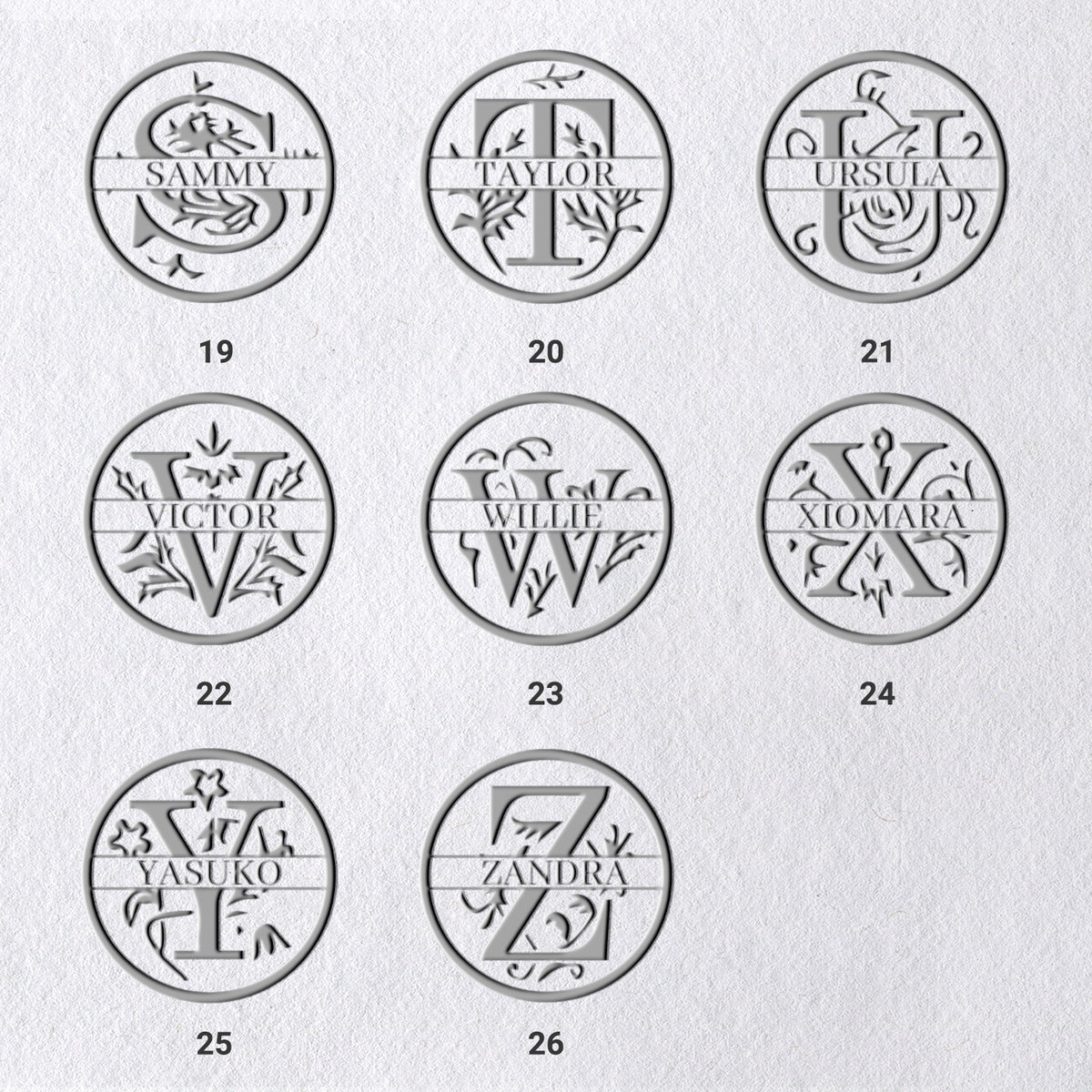 26 Letter Custom Floral Name Embosser sku_3_31